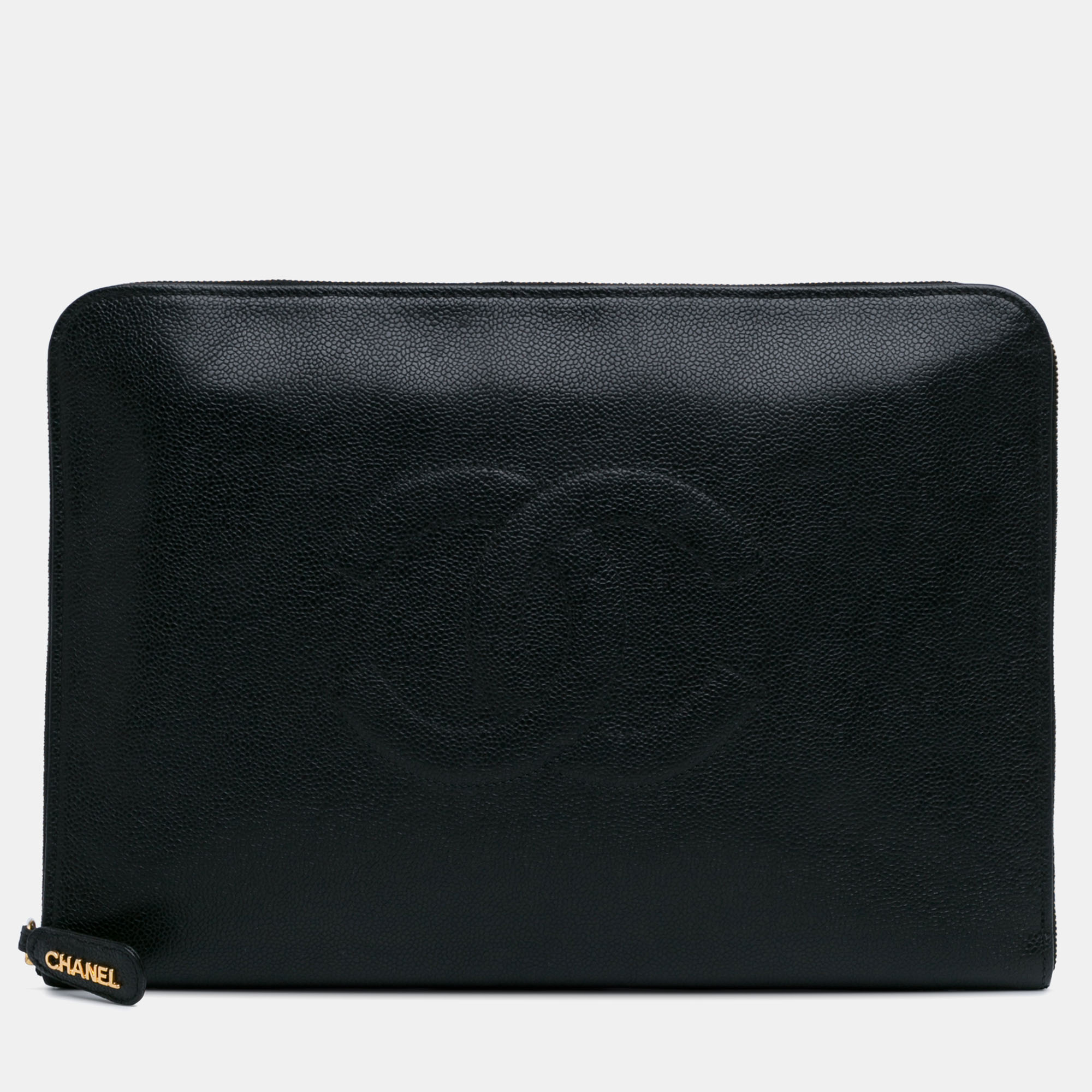 

Chanel CC Caviar Documents Portfolio Clutch, Black