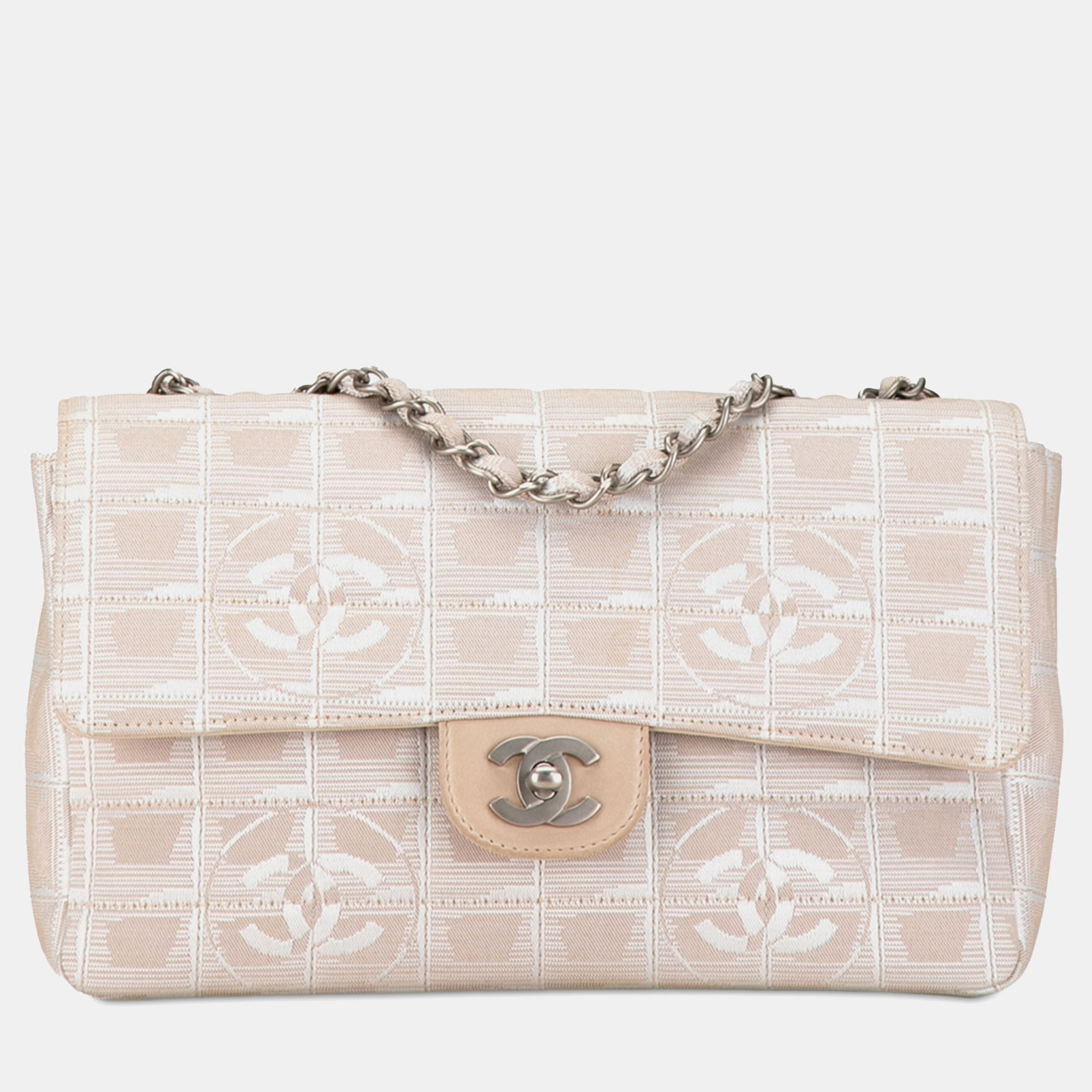 

Chanel Medium New Travel Line Classic Single Flap Bag, Beige