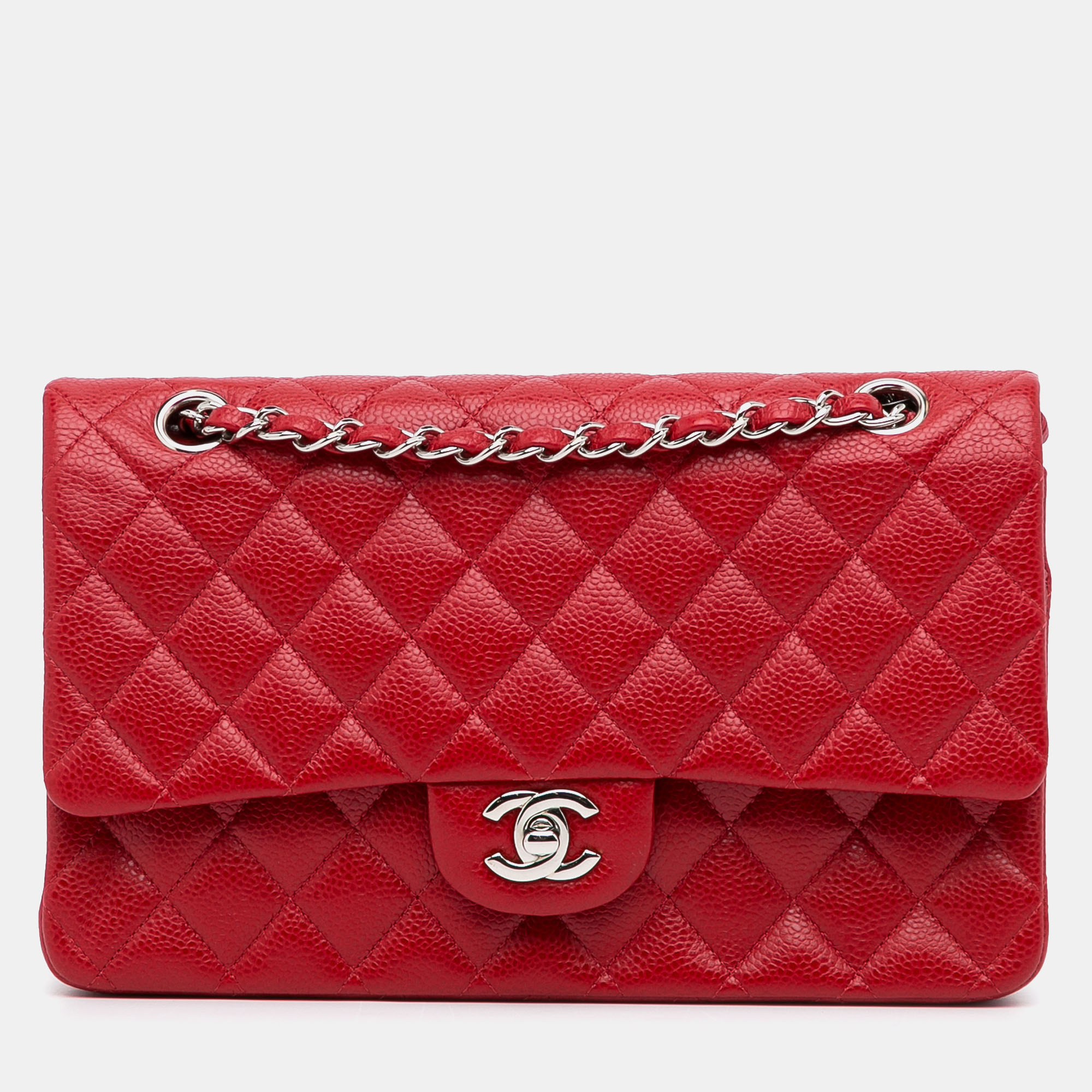 

Chanel Medium Classic Caviar Double Flap, Red