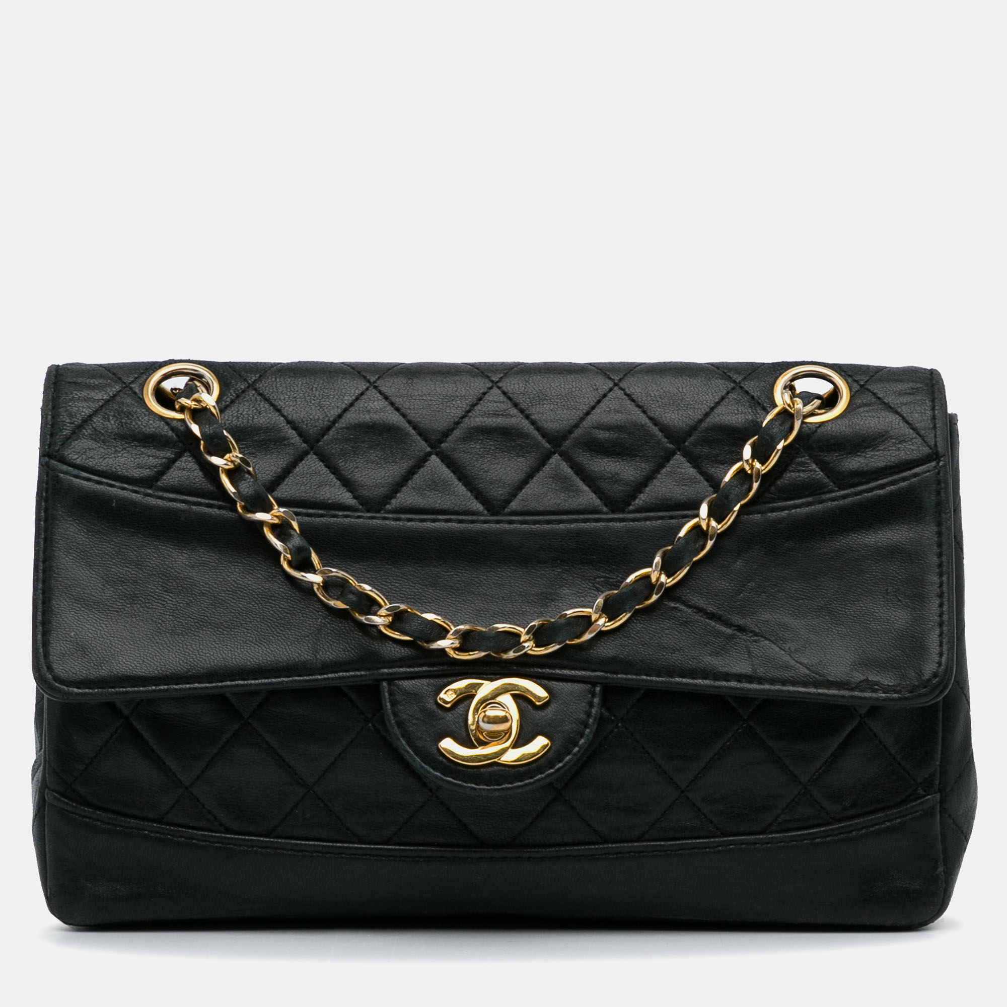 

Chanel Quilted Lambskin Shoulder Bag, Black