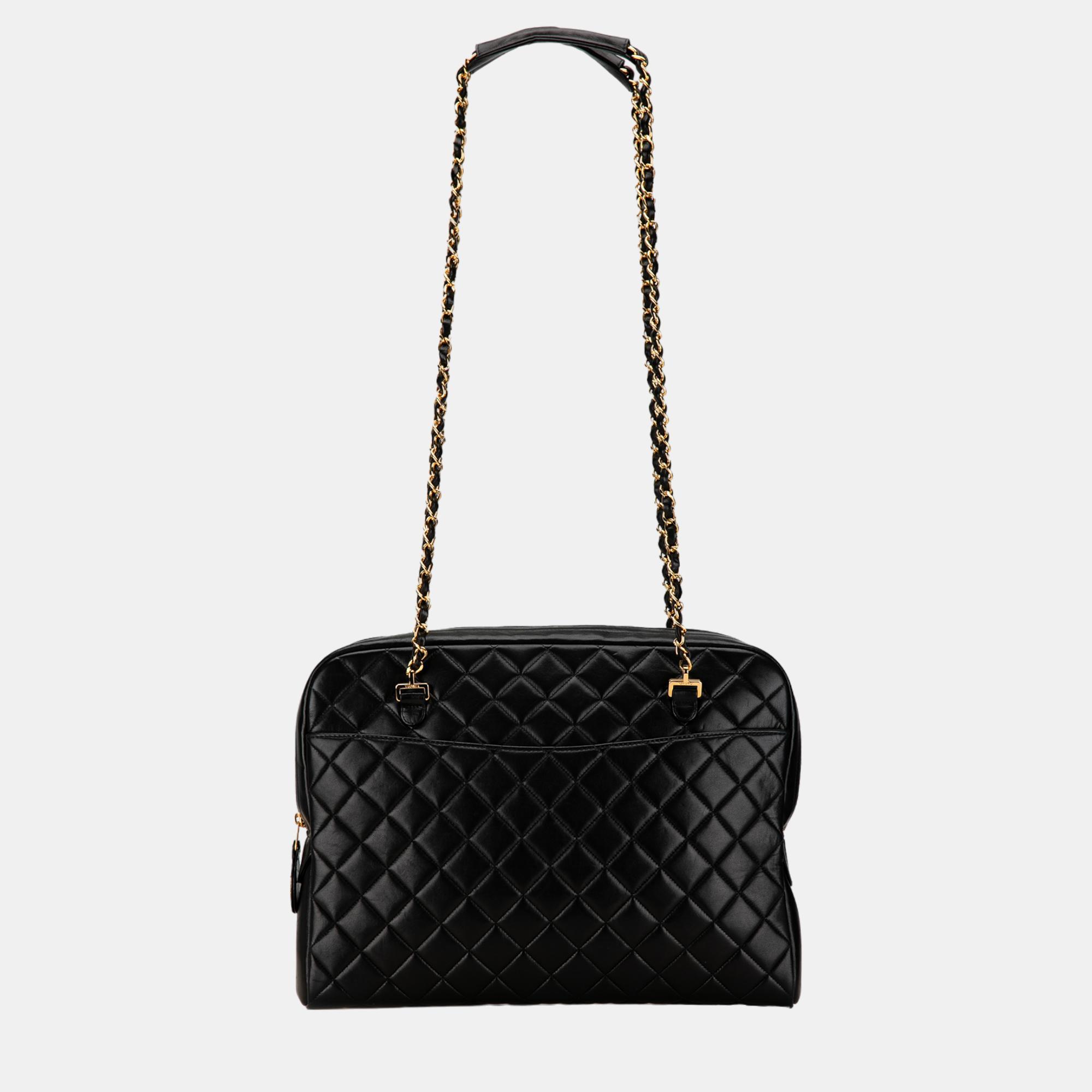 

Chanel Black Quilted Lambskin Chain Shoulder Bag