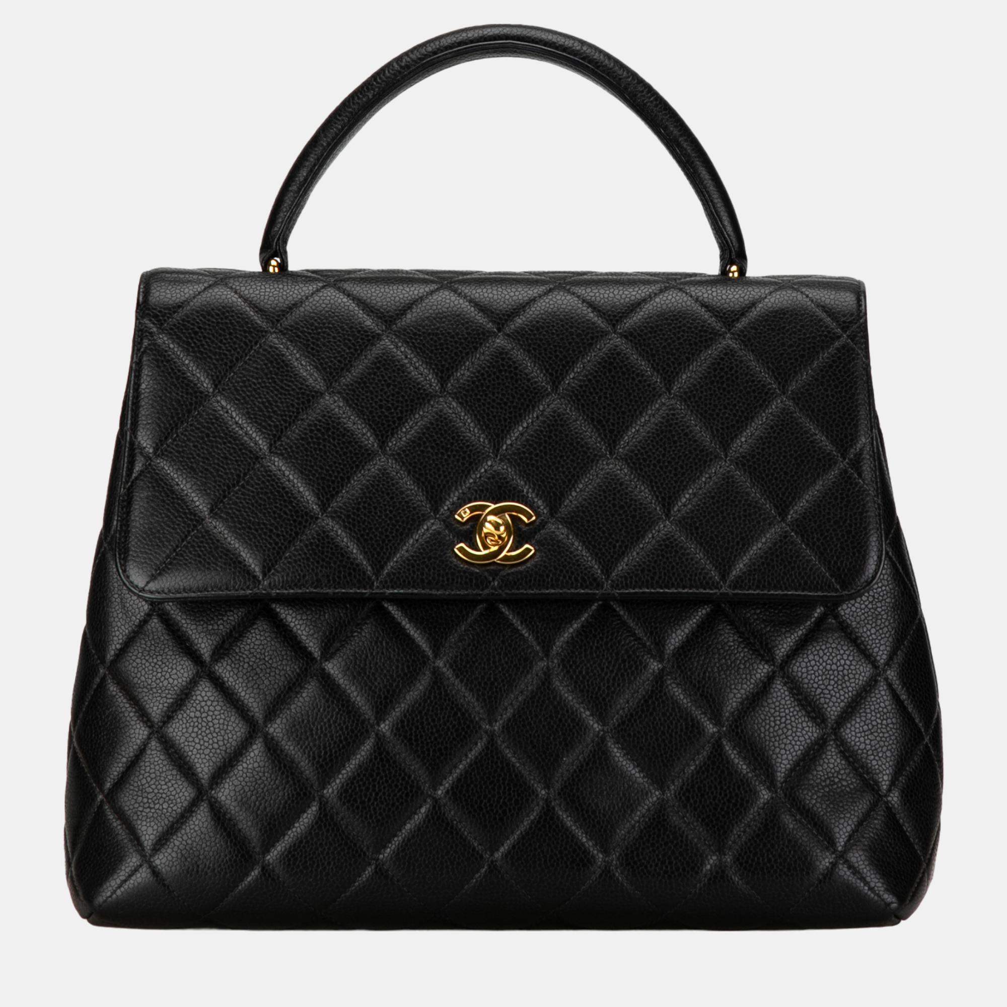 

Chanel Black Caviar Kelly Top Handle Bag