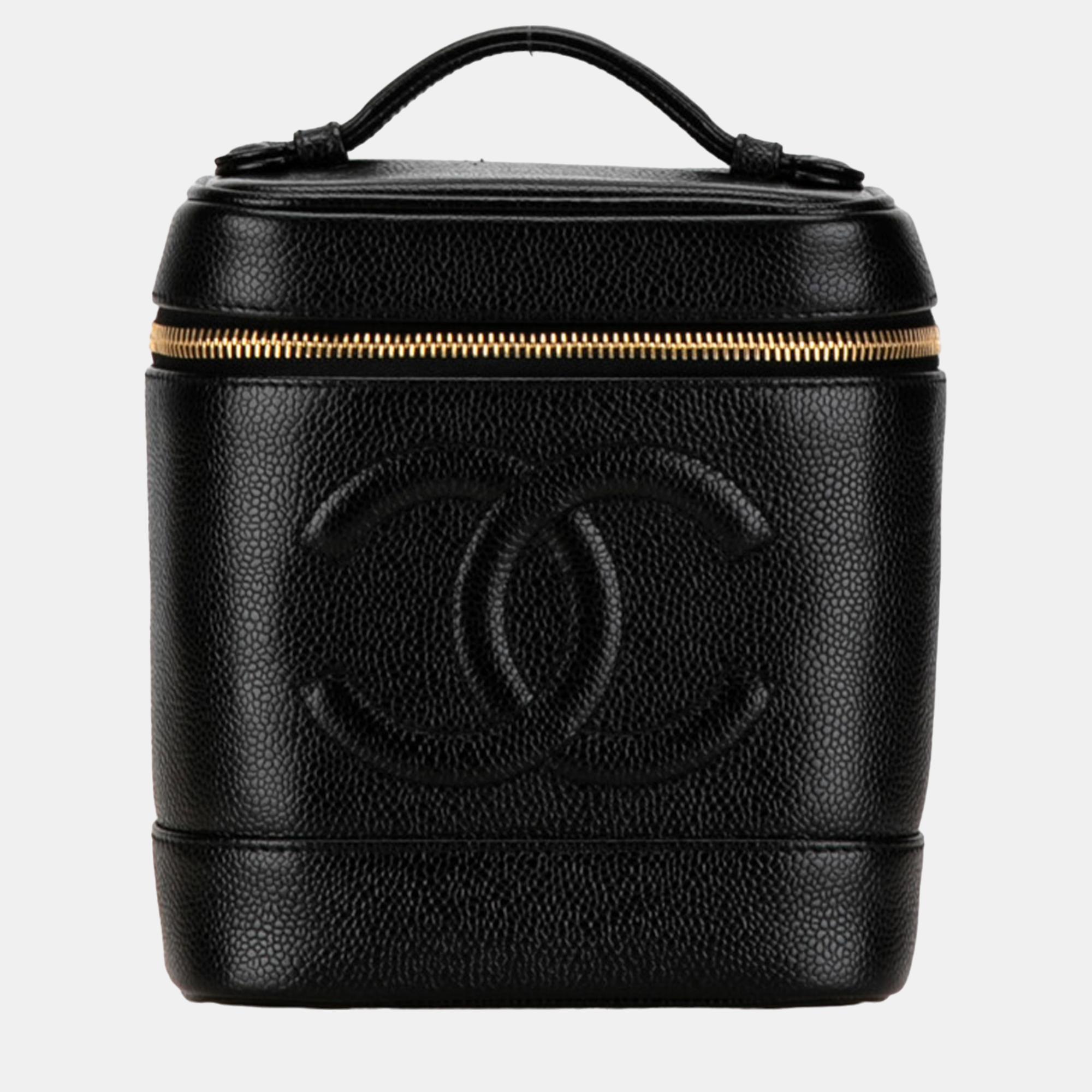 

Chanel Black CC Caviar Vanity Case