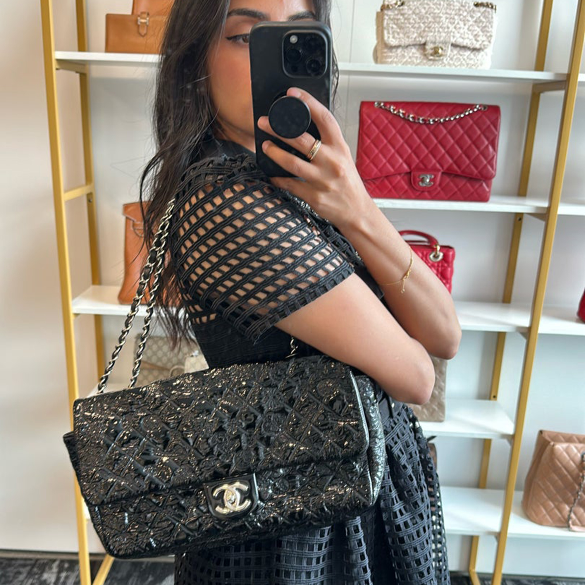 

Chanel Black Patent flap bag
