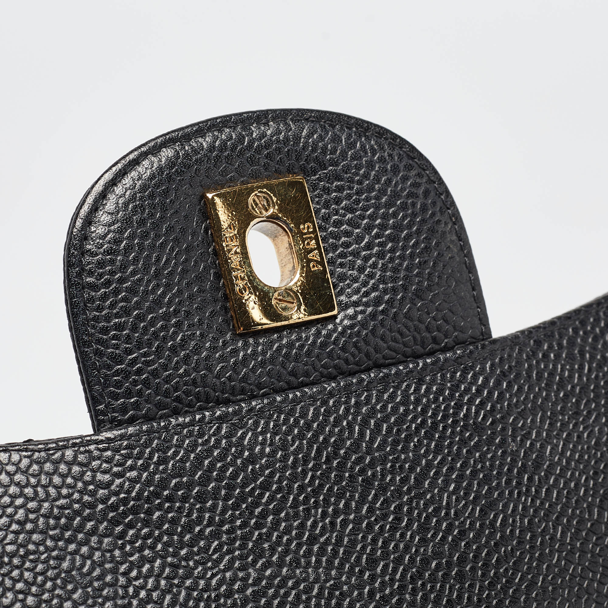 Chanel Black Quilted Caviar Leather Maxi Classic Single Flap Bag 