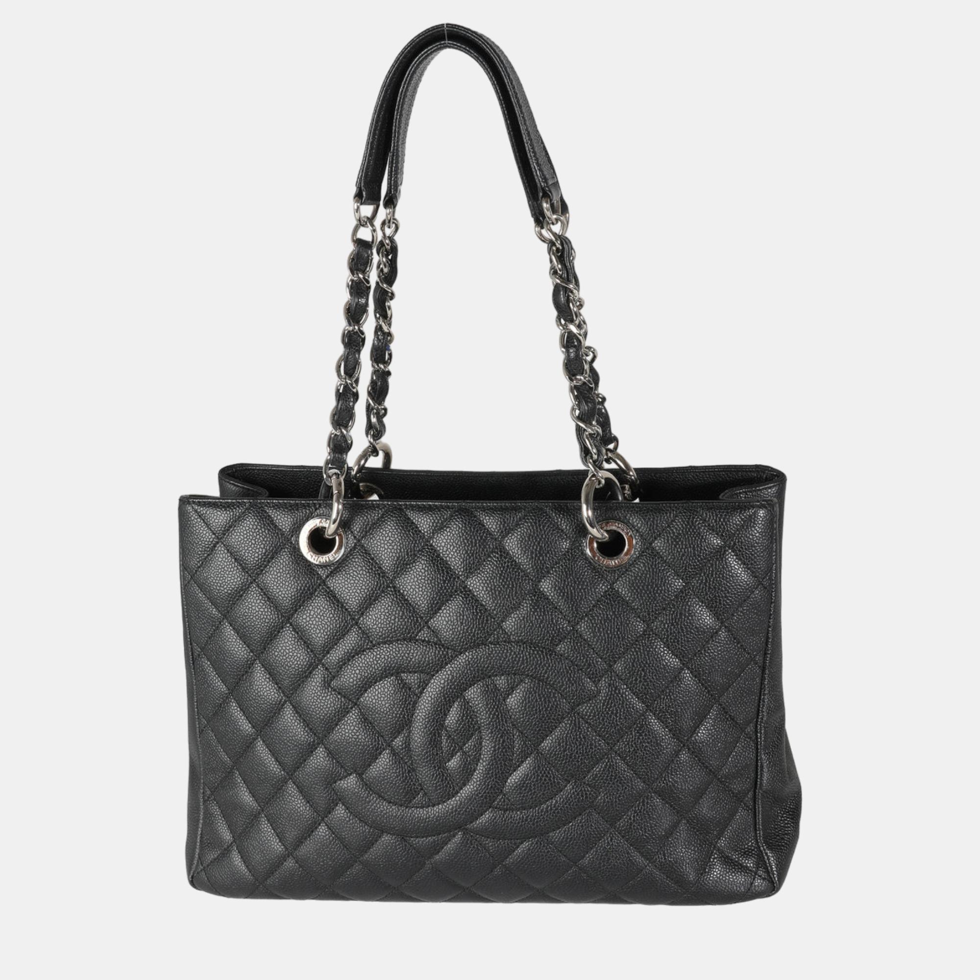 

Chanel Black Quilted Caviar Grand Shopping Tote bag