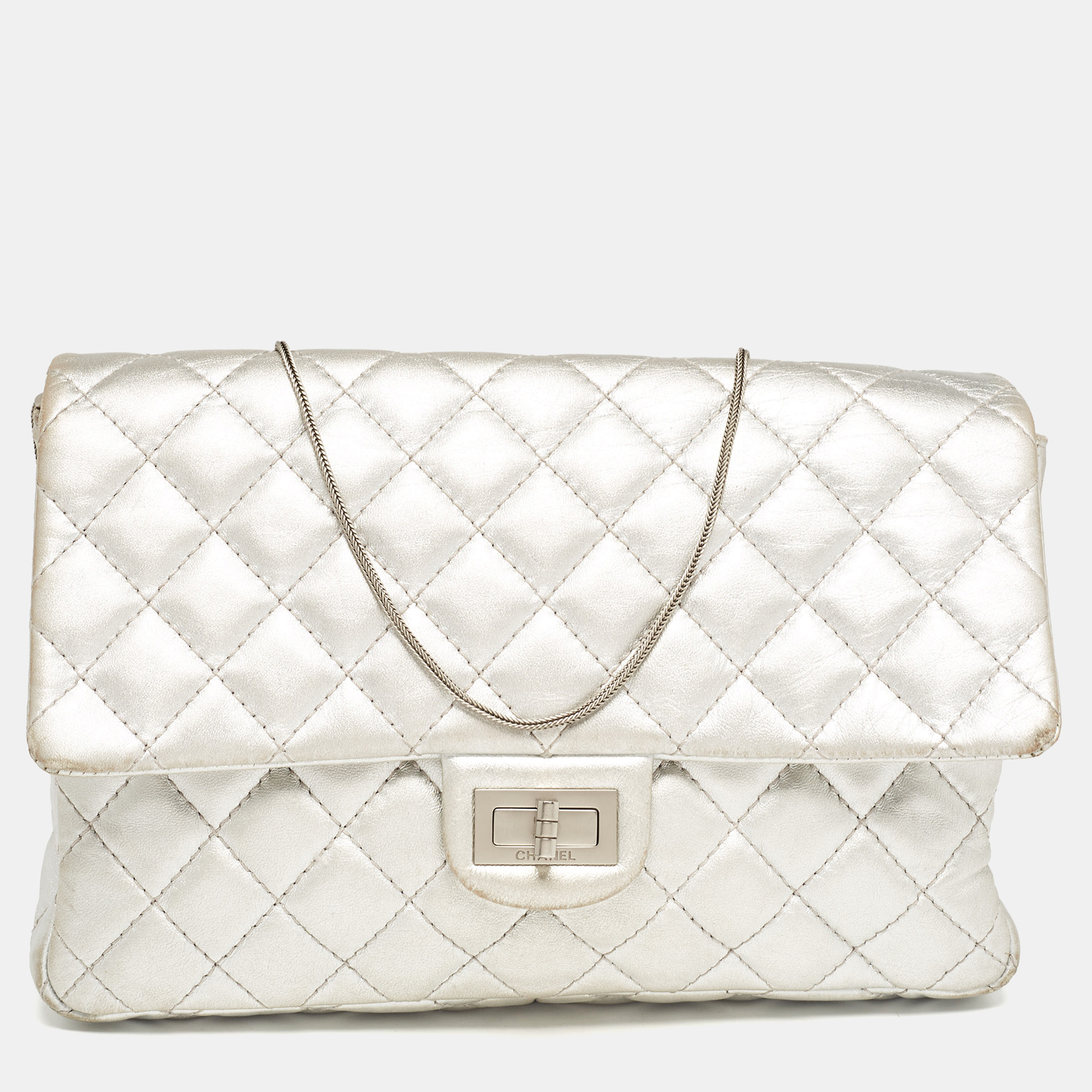 

Chanel Silver Quilted Leather Classic 226 Reissue 2.55 Flap Bag