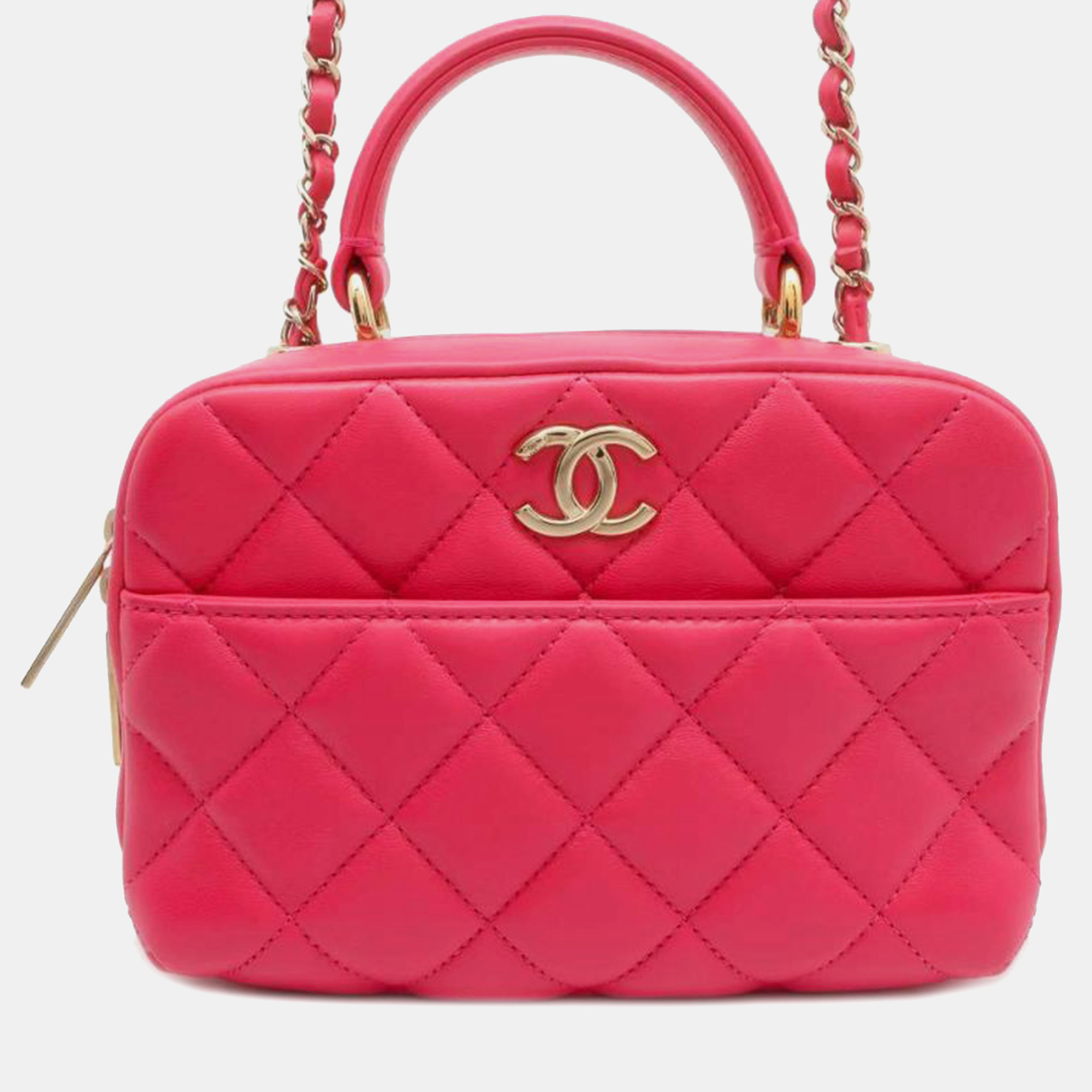 

Chanel Small Lambskin Trendy CC Bowling Bag, Pink