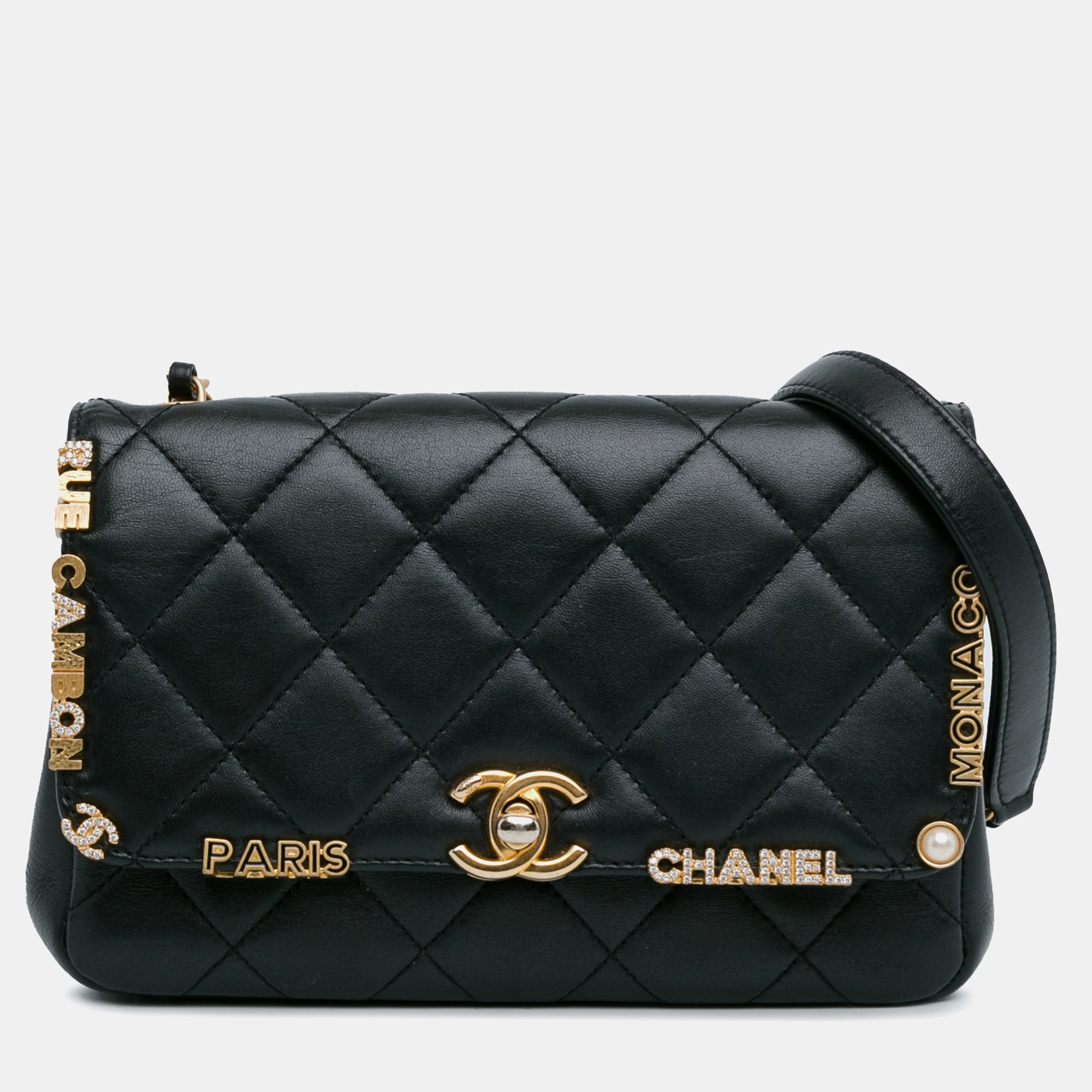 

Chanel Quilted Lambskin Paris Monaco Flap, Black