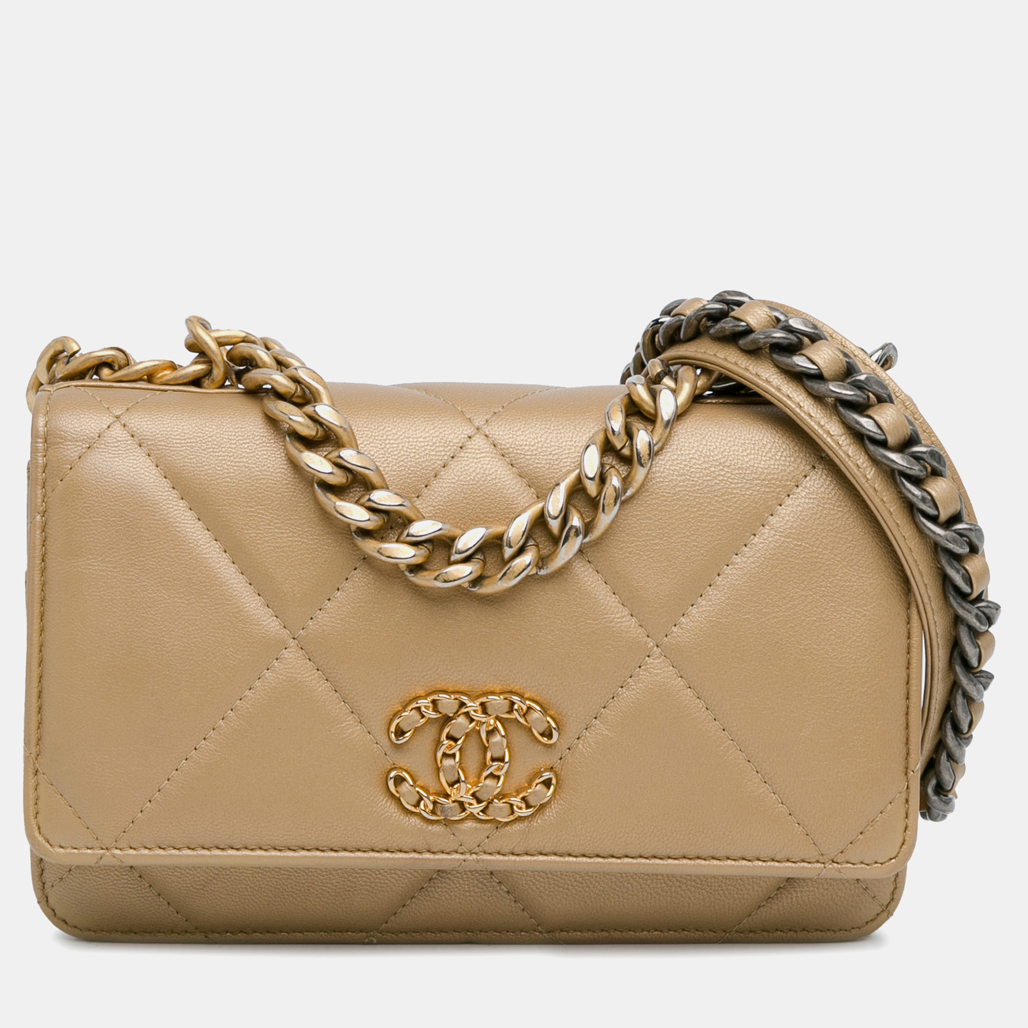 

Chanel Quilted Lambskin 19 Wallet on Chain, Gold