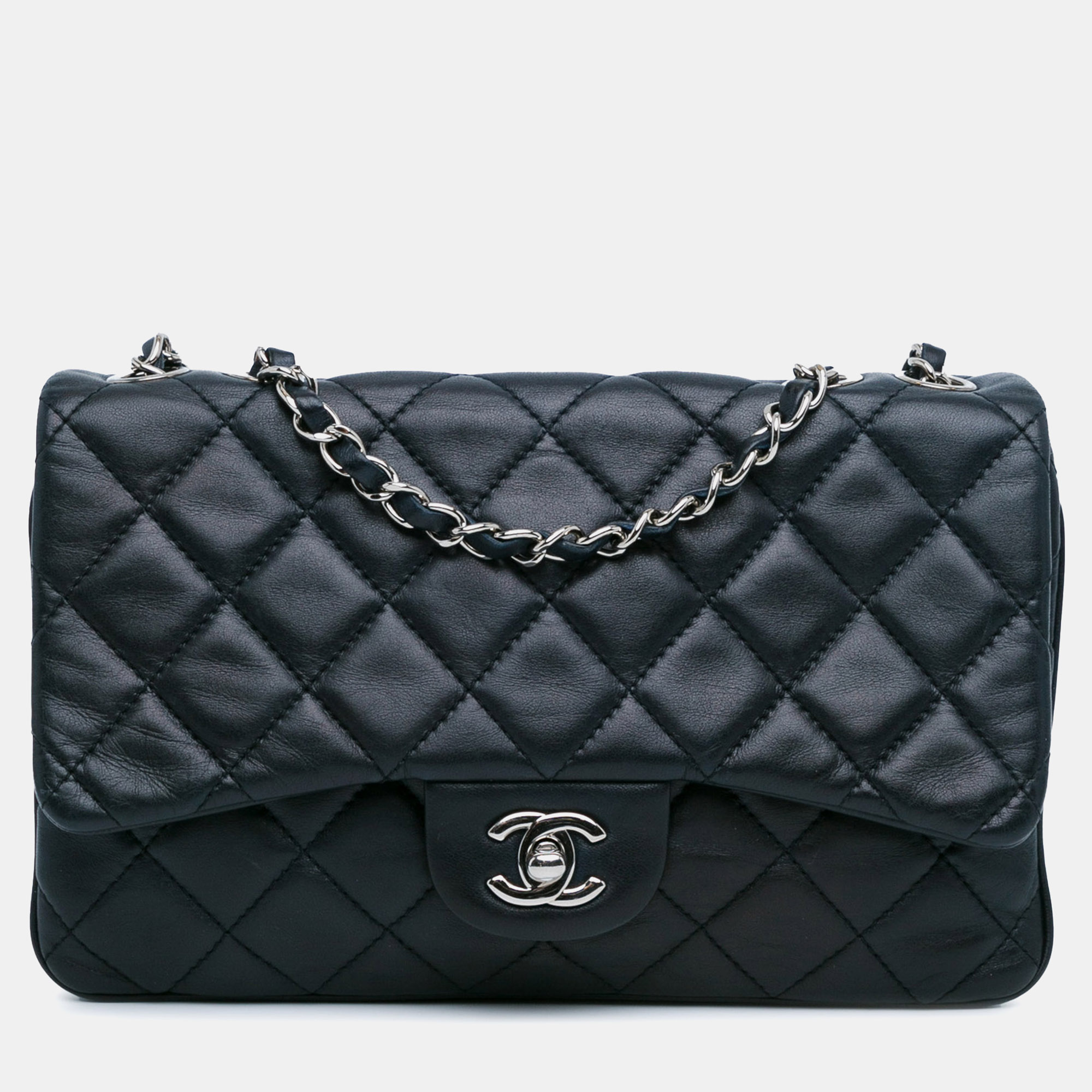 

Chanel Medium Quilted Lambskin 3 Accordion Flap, Black