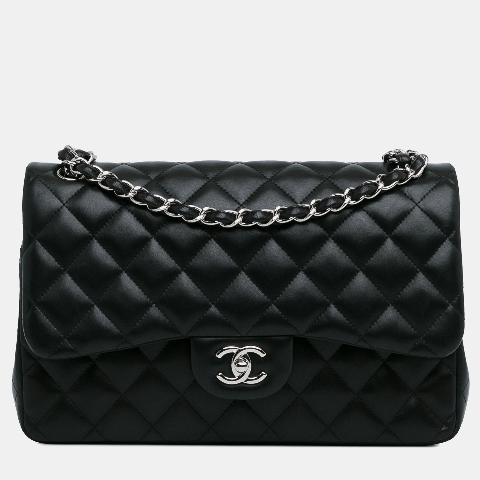 

Chanel Black Lambskin Jumbo Classic Double Flap Bag