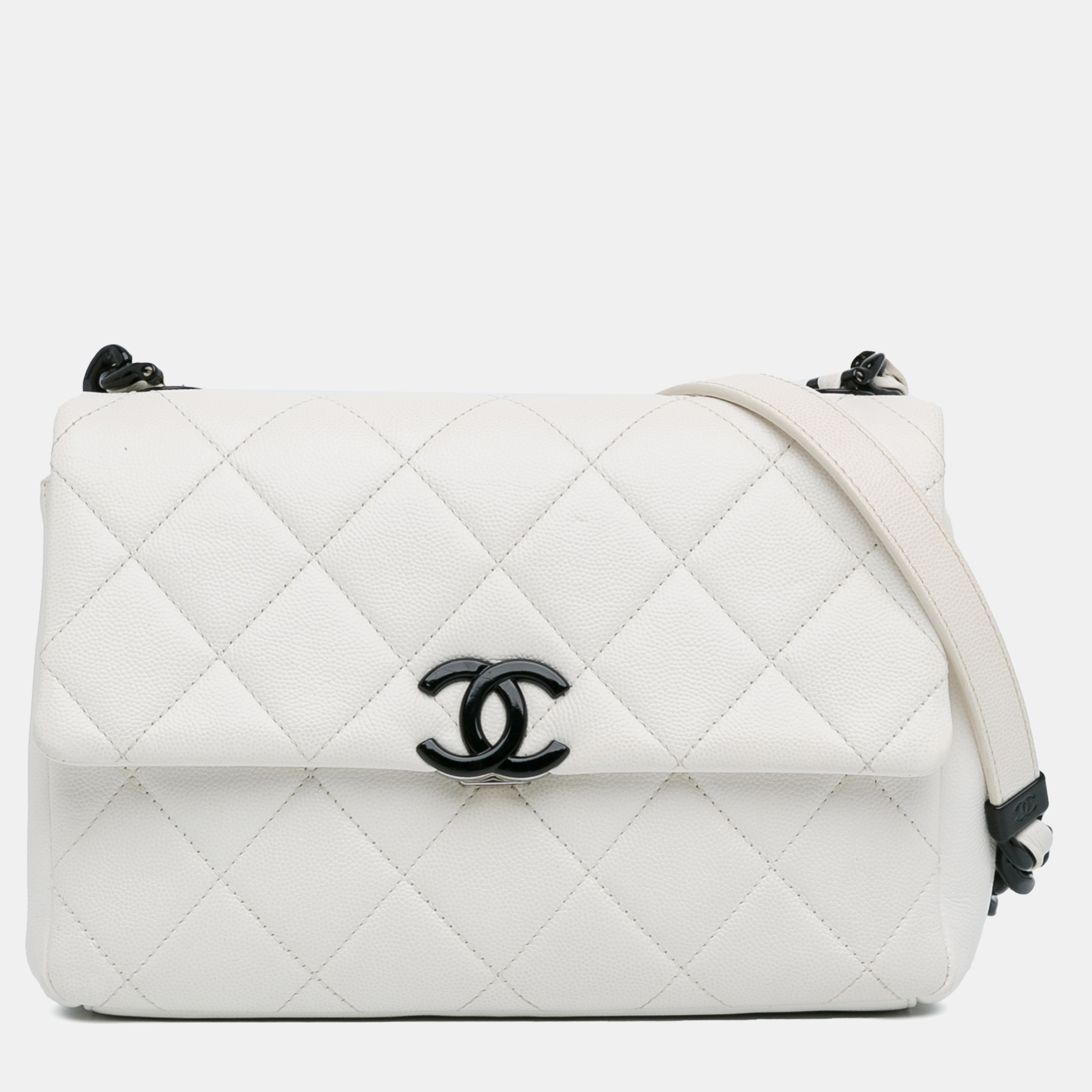 

Chanel White Caviar Quilted Leather My Everything Flap Bag