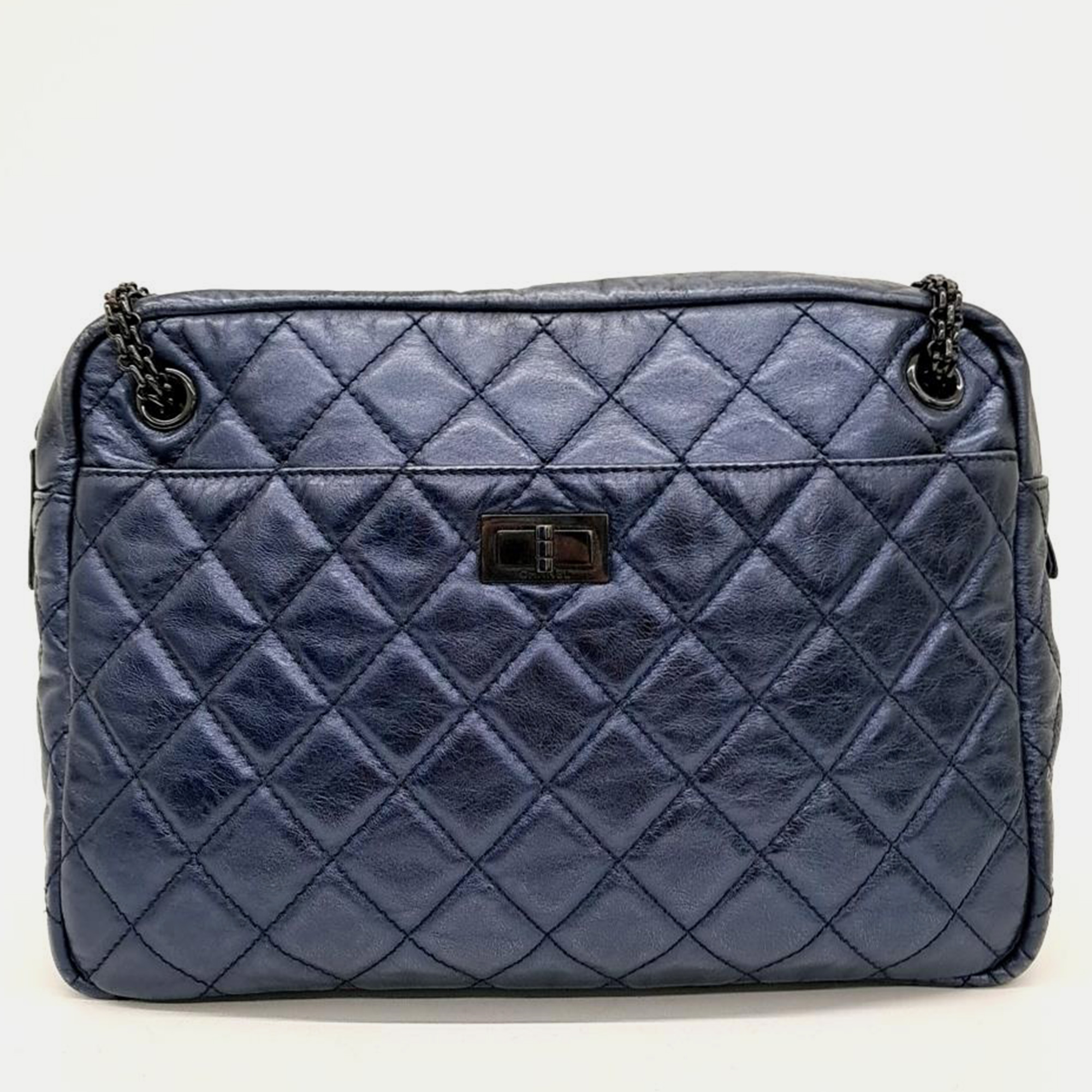 

Chanel Vintage 2.55 Camera Large Bag, Blue