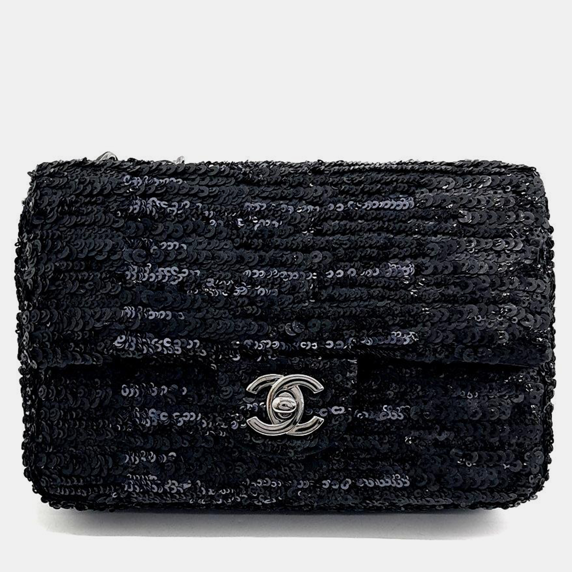 

Chanel Sequin Shoulder Bag, Black