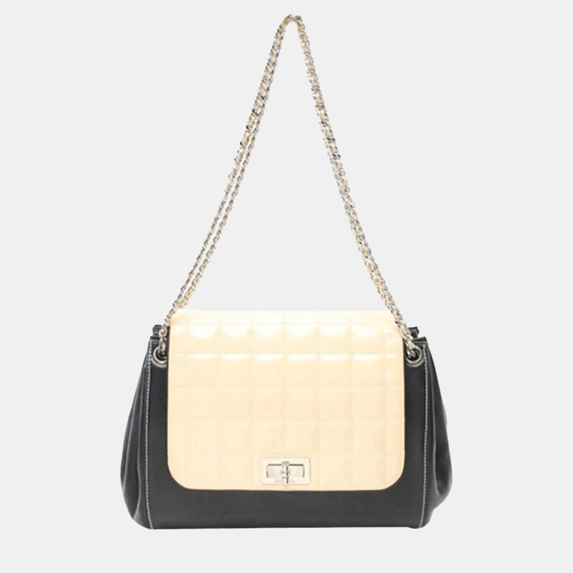 

Chanel Multicolor Patent Leather Chocolate Bag Flap Bag, Beige