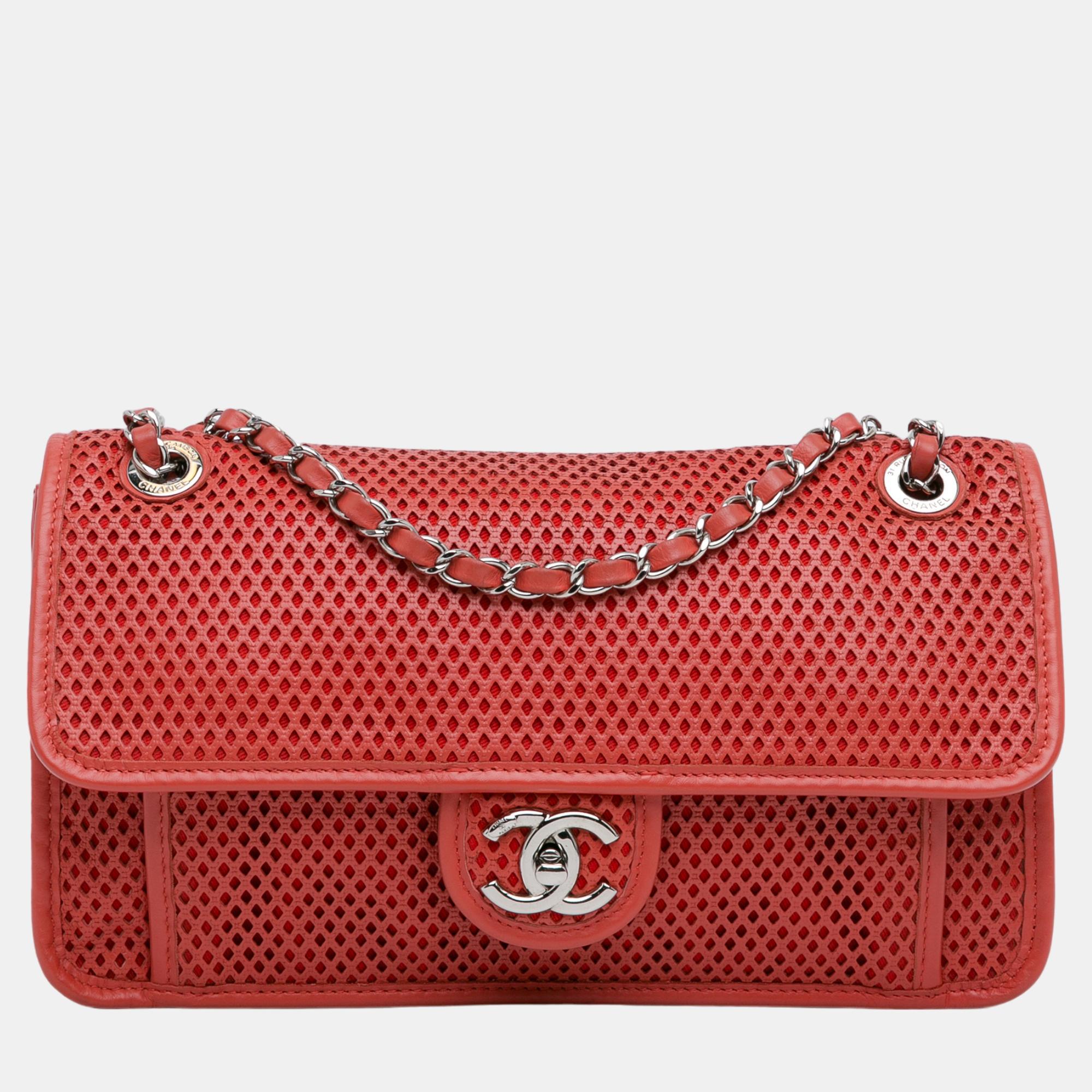 

Chanel Red Leather Medium Up In The Air Flap Bag