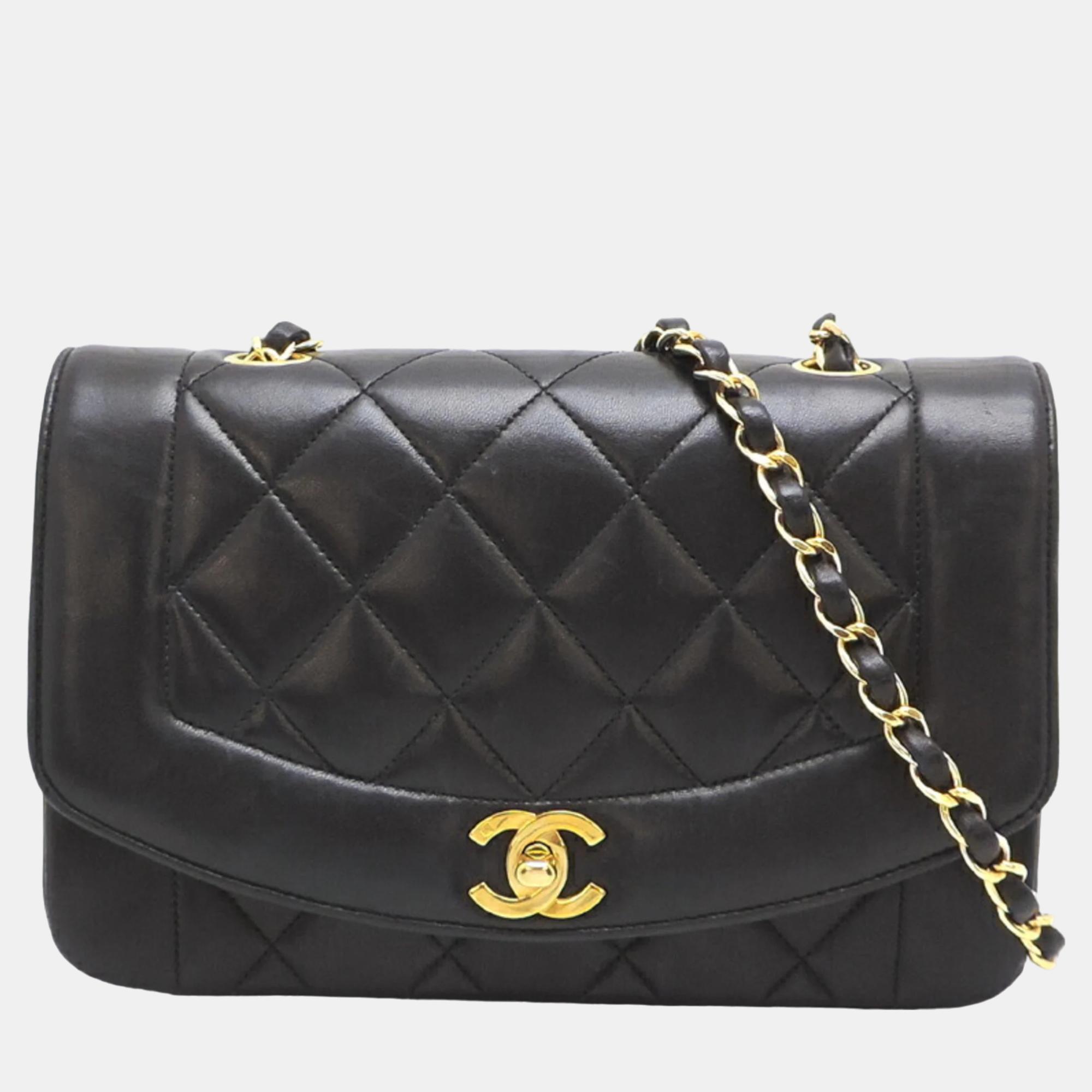 

Chanel Black Leather Vintage Diana Shoulder Bag