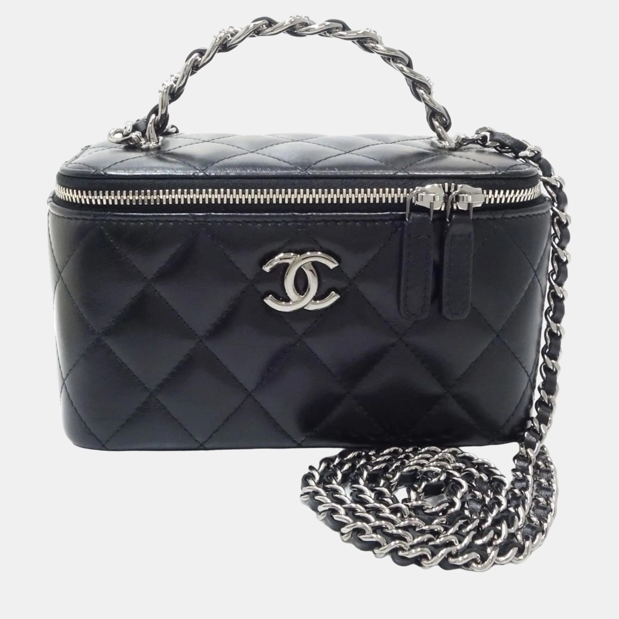 

Chanel Black Quilted Calfskin Top Handle Vanity Case