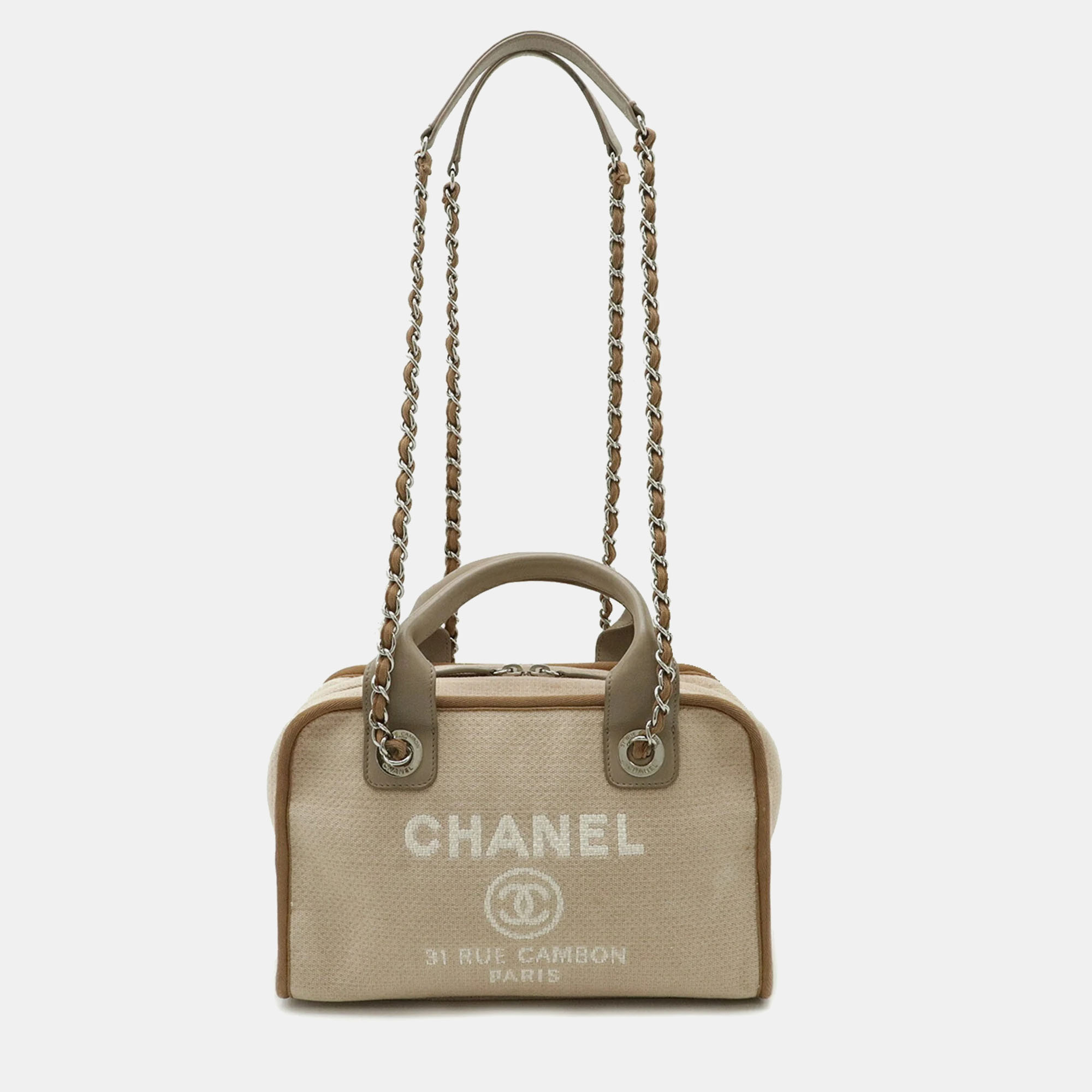 

Chanel Beige Canvas Small Deauville Tote Bag