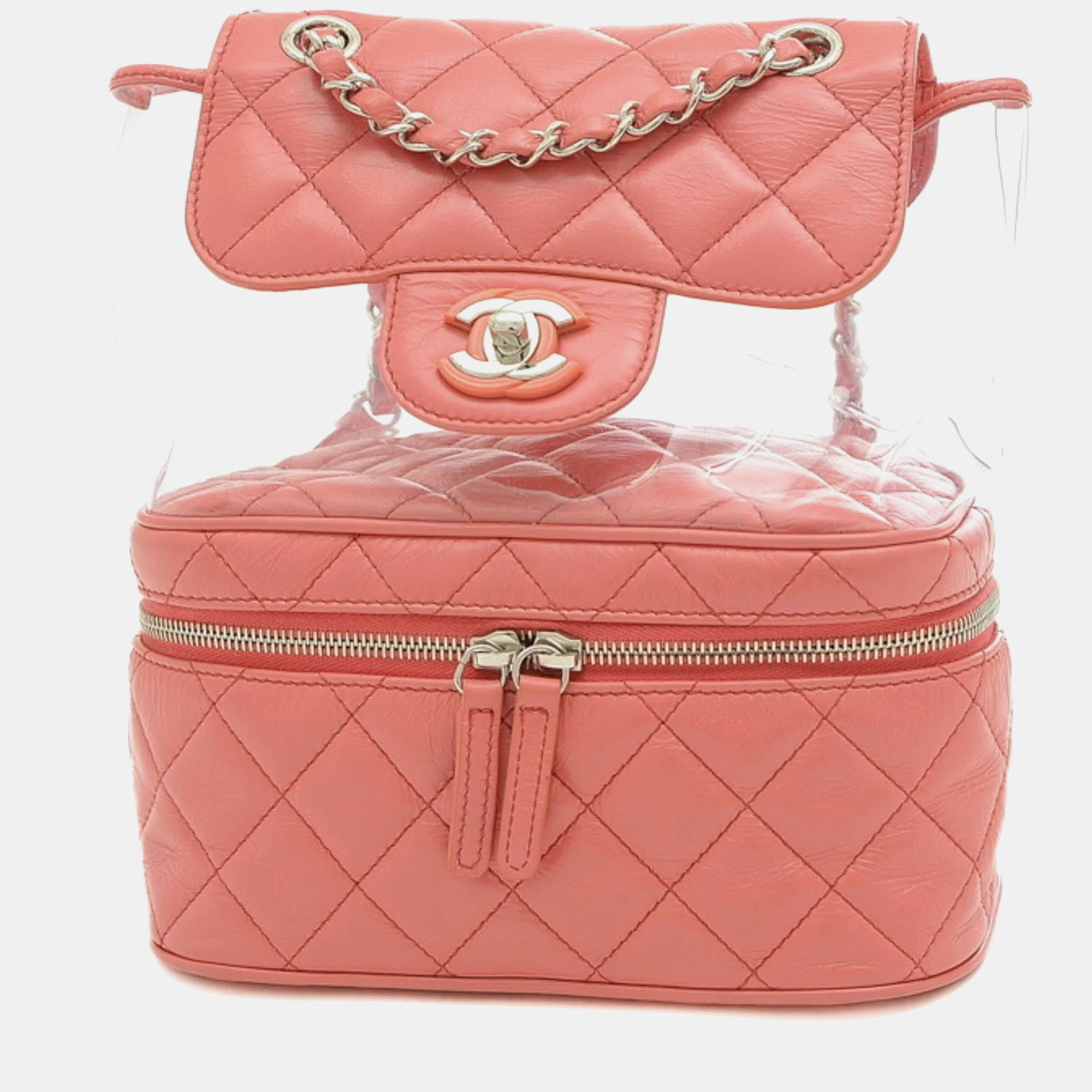 

Chanel Pink Leather and PVC Aquarium Backpack