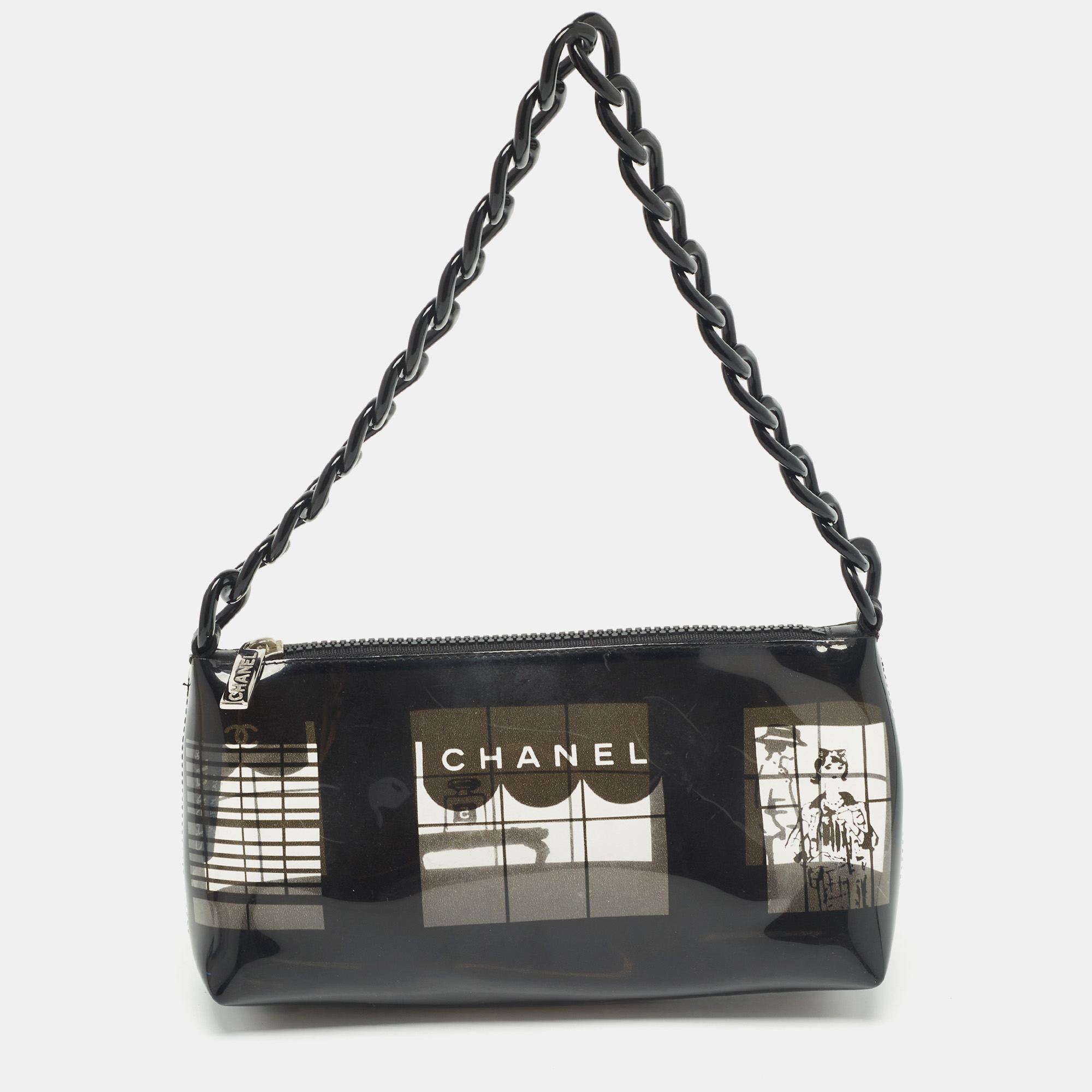 

Chanel Black Vinyl Maison Window Print Bag