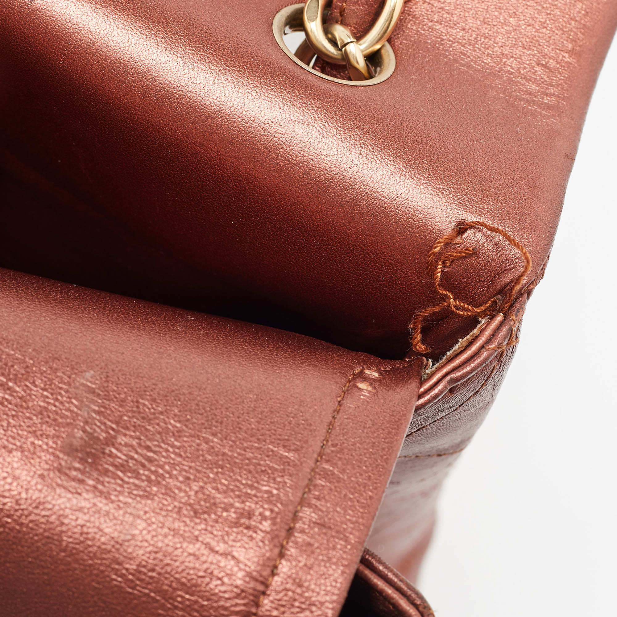 Chanel Copper Quilted Leather Maxi Classic Double Flap Bag 