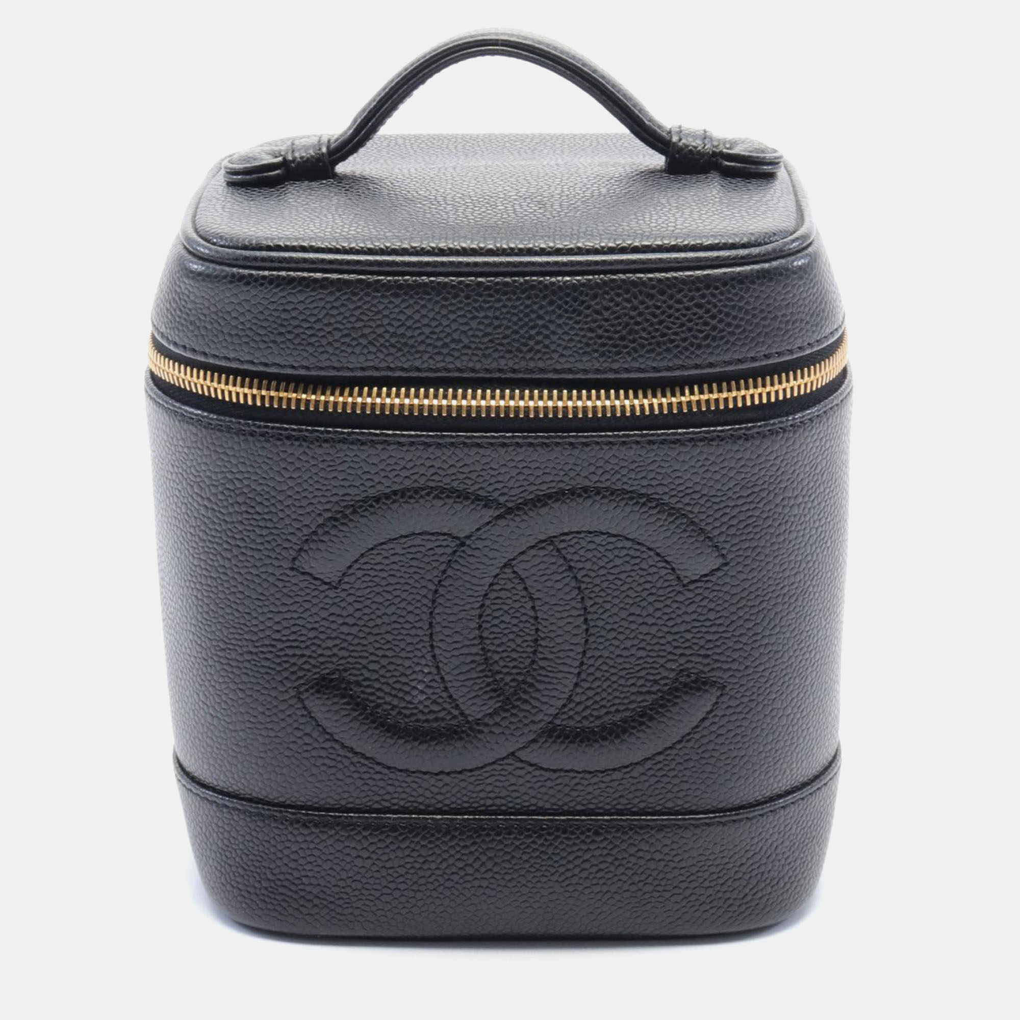 

Chanel Black Caviar CC Tall Timeless Cosmetic Case