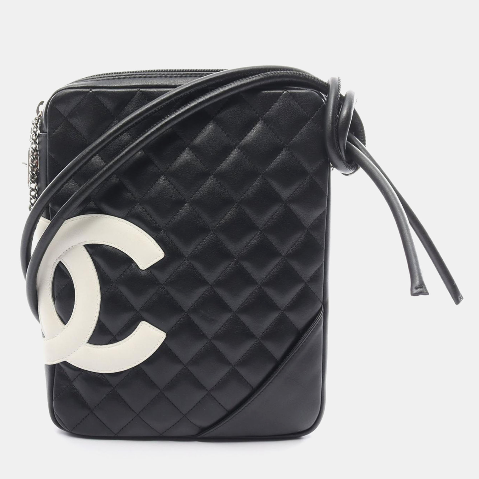 

Chanel Black Leather Cambon Line Medium Pochette Shoulder Bag