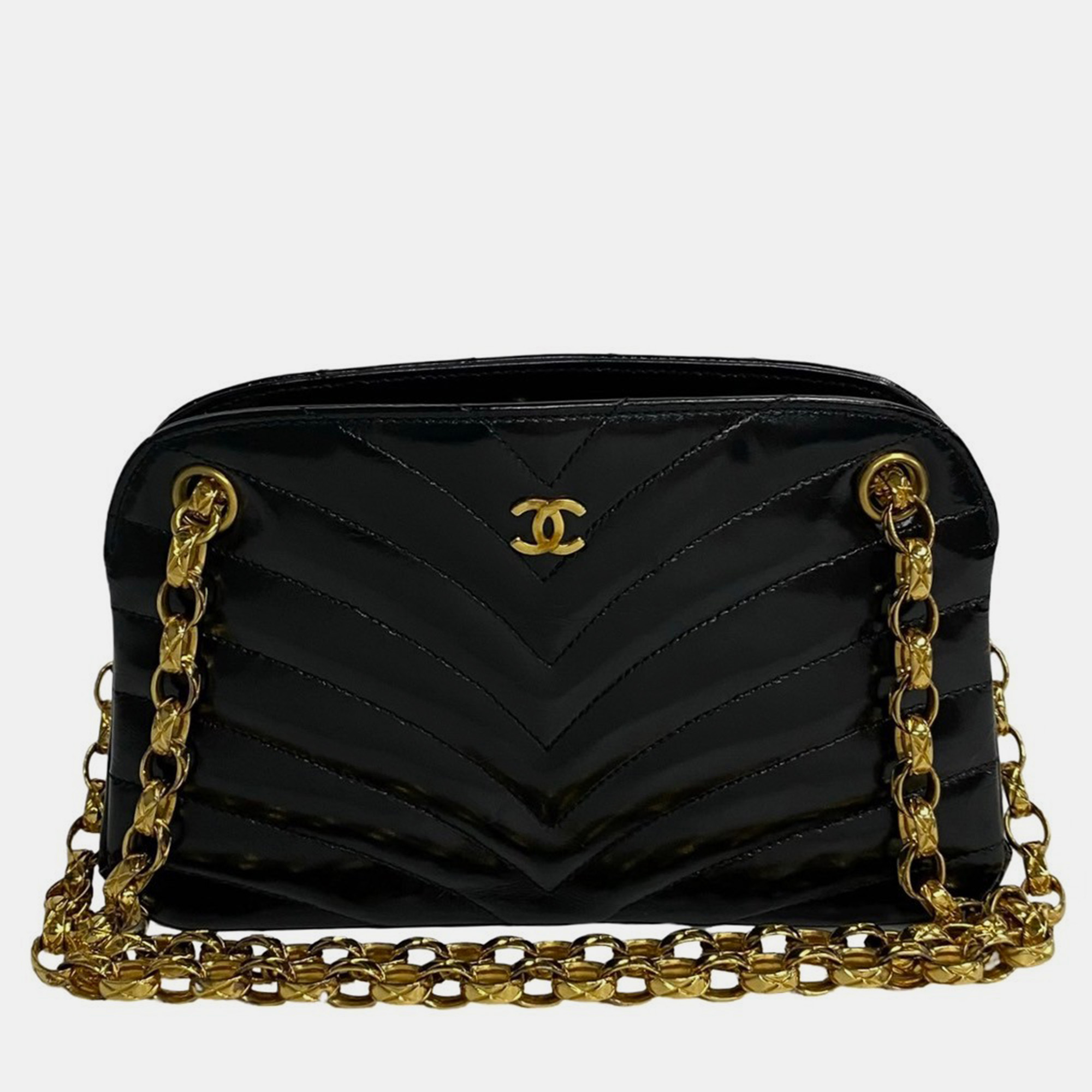 

Chanel Black Quilted Leather CC V Stitch Crossbody Bag