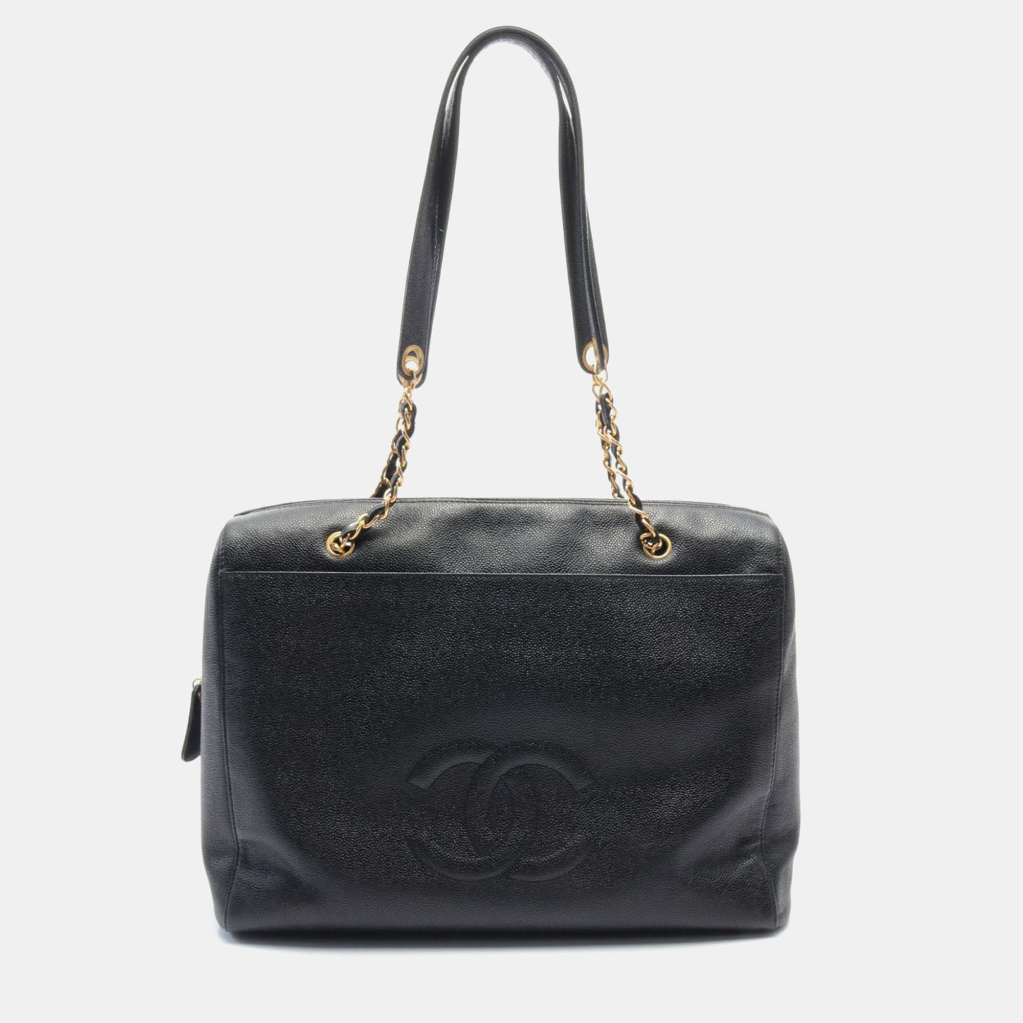 

Chanel Black Leather Coco Mark Tote Bag