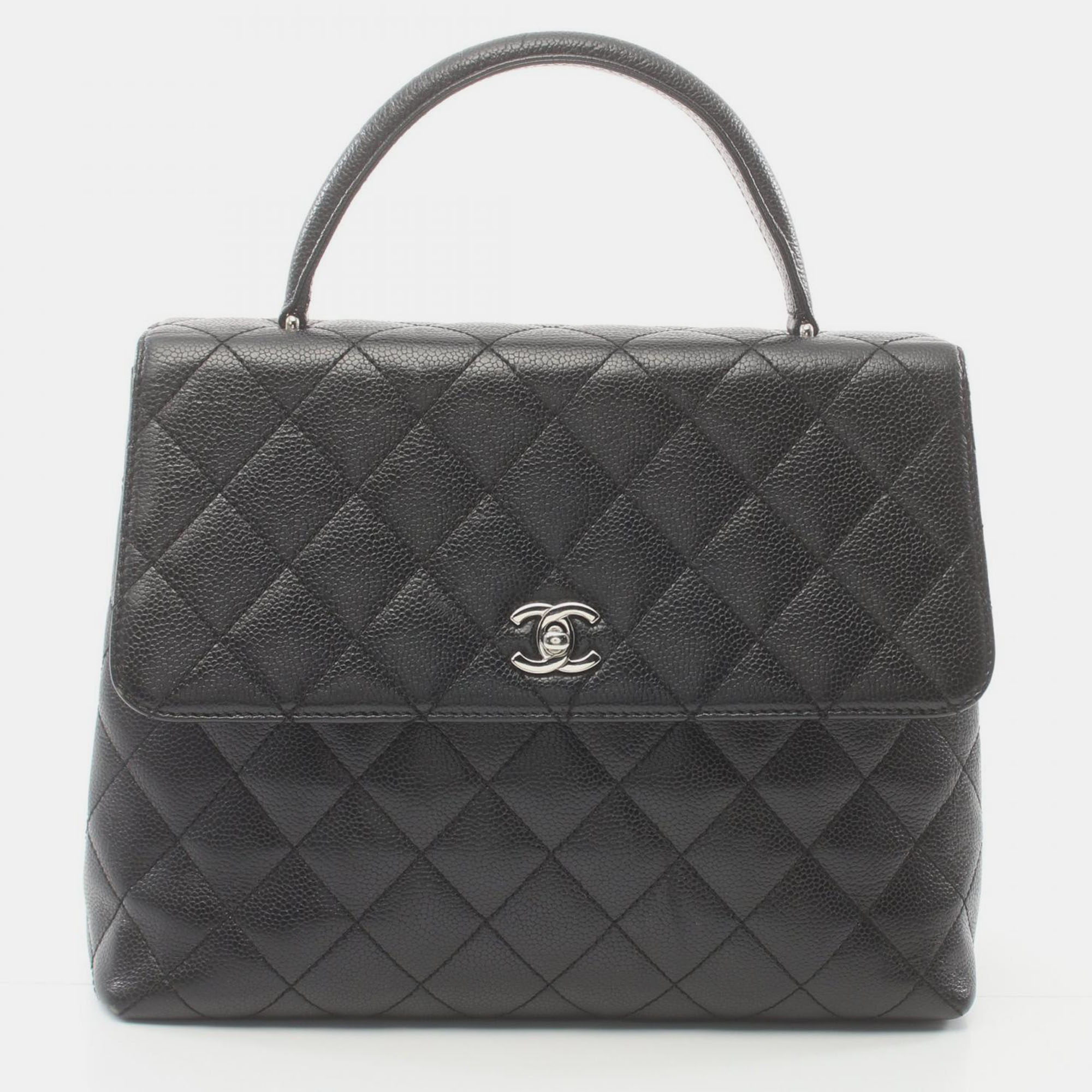 

Chanel Black Quilted Caviar Kelly Top Handle Flap Bag