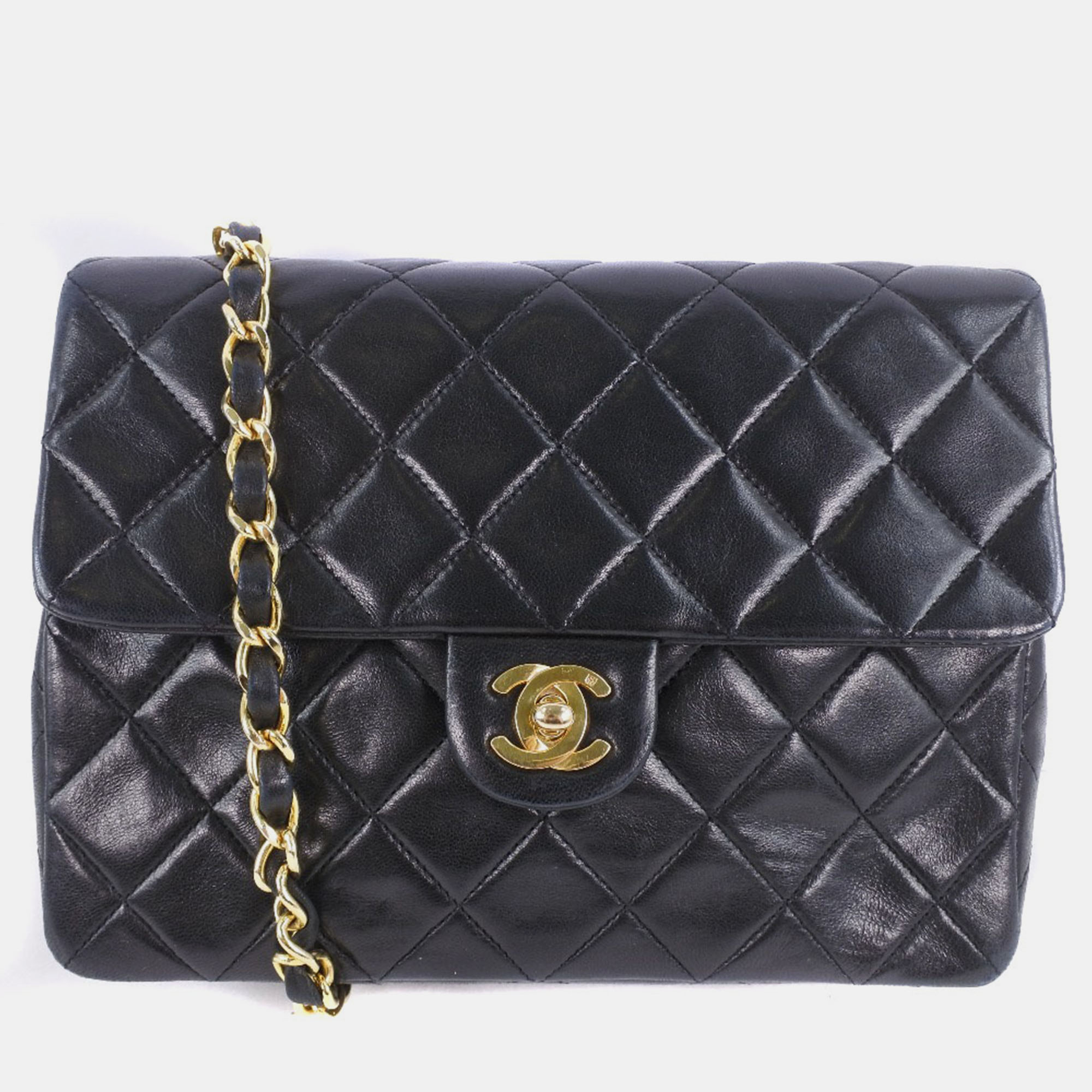 

Chanel Black Leather Mini Classic Single Flap Shoulder Bag