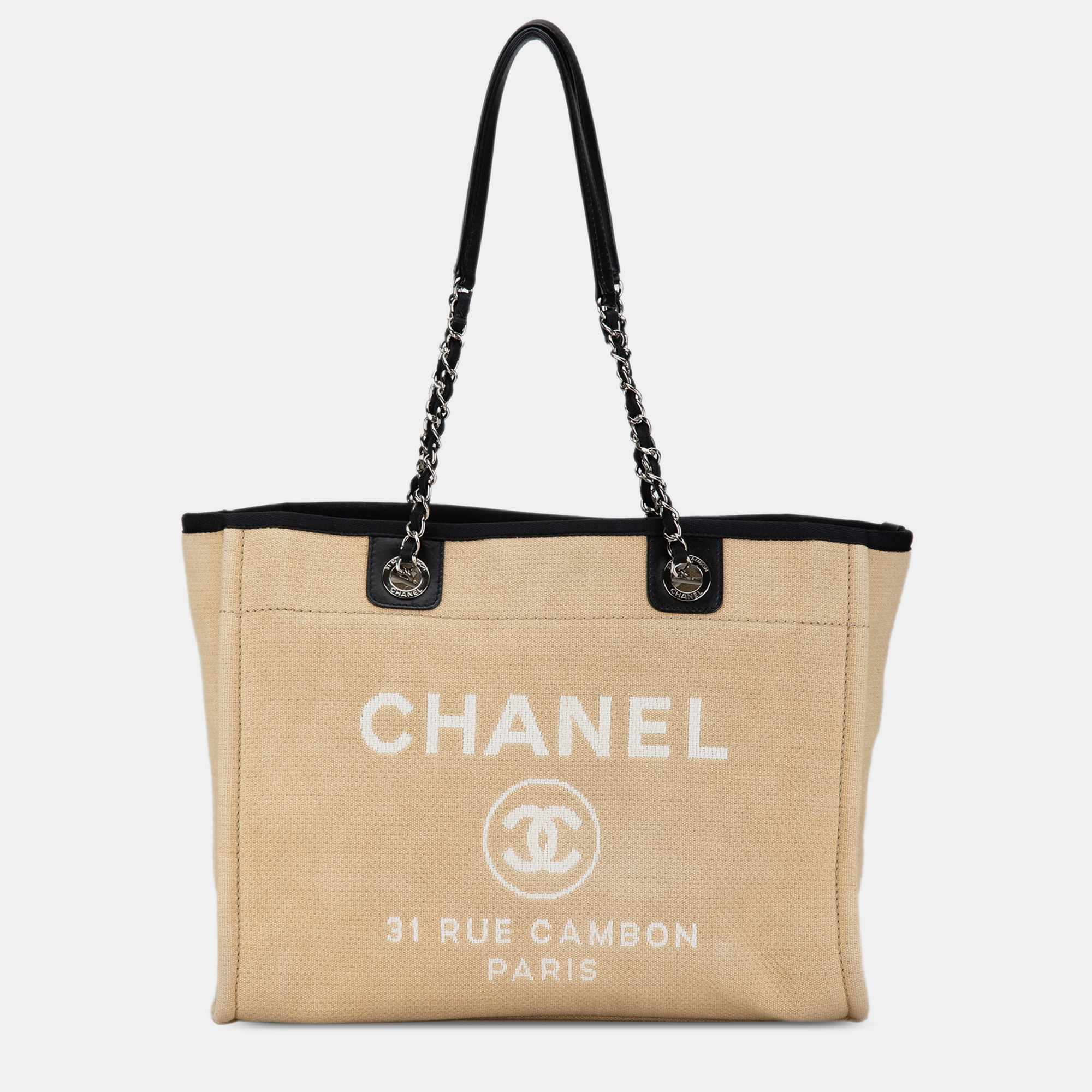 

Chanel Beige/Brown Canvas Small Deauville Tote Bag