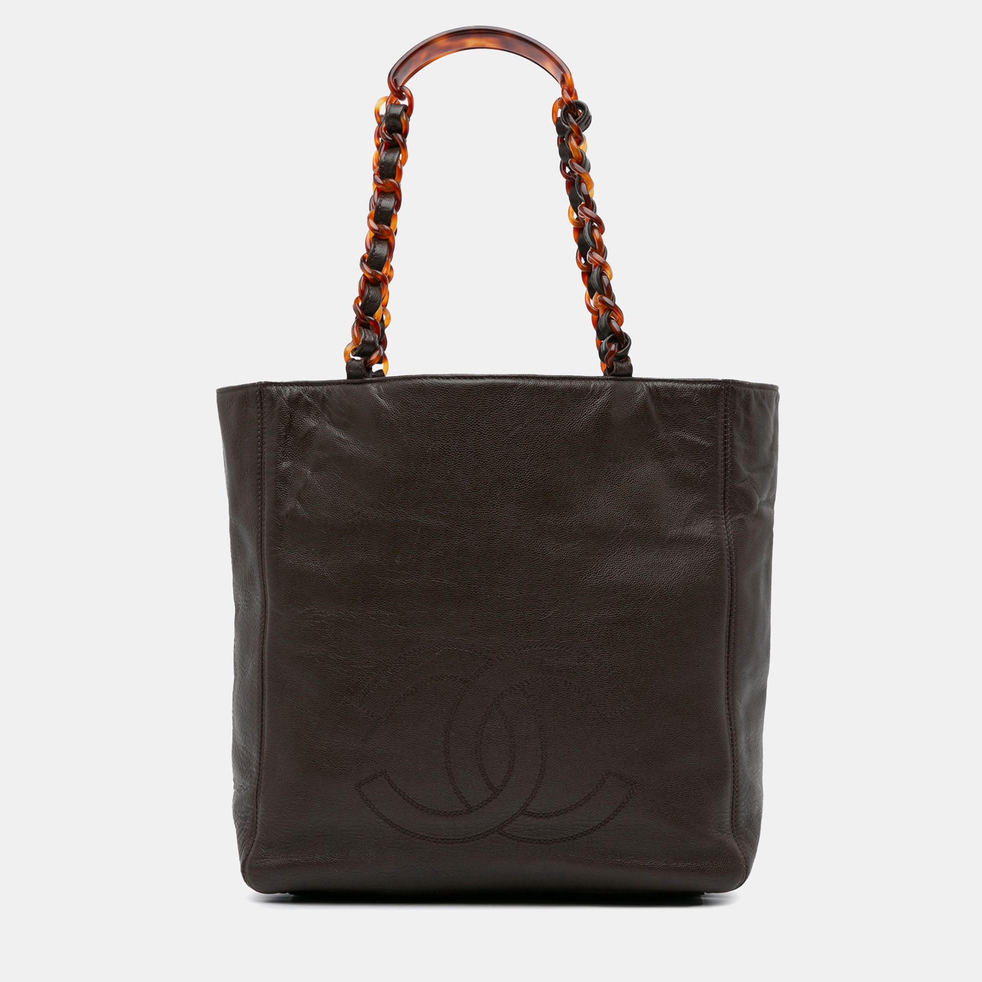 

Chanel Brown Tone Caviar Leather CC Tote Bag