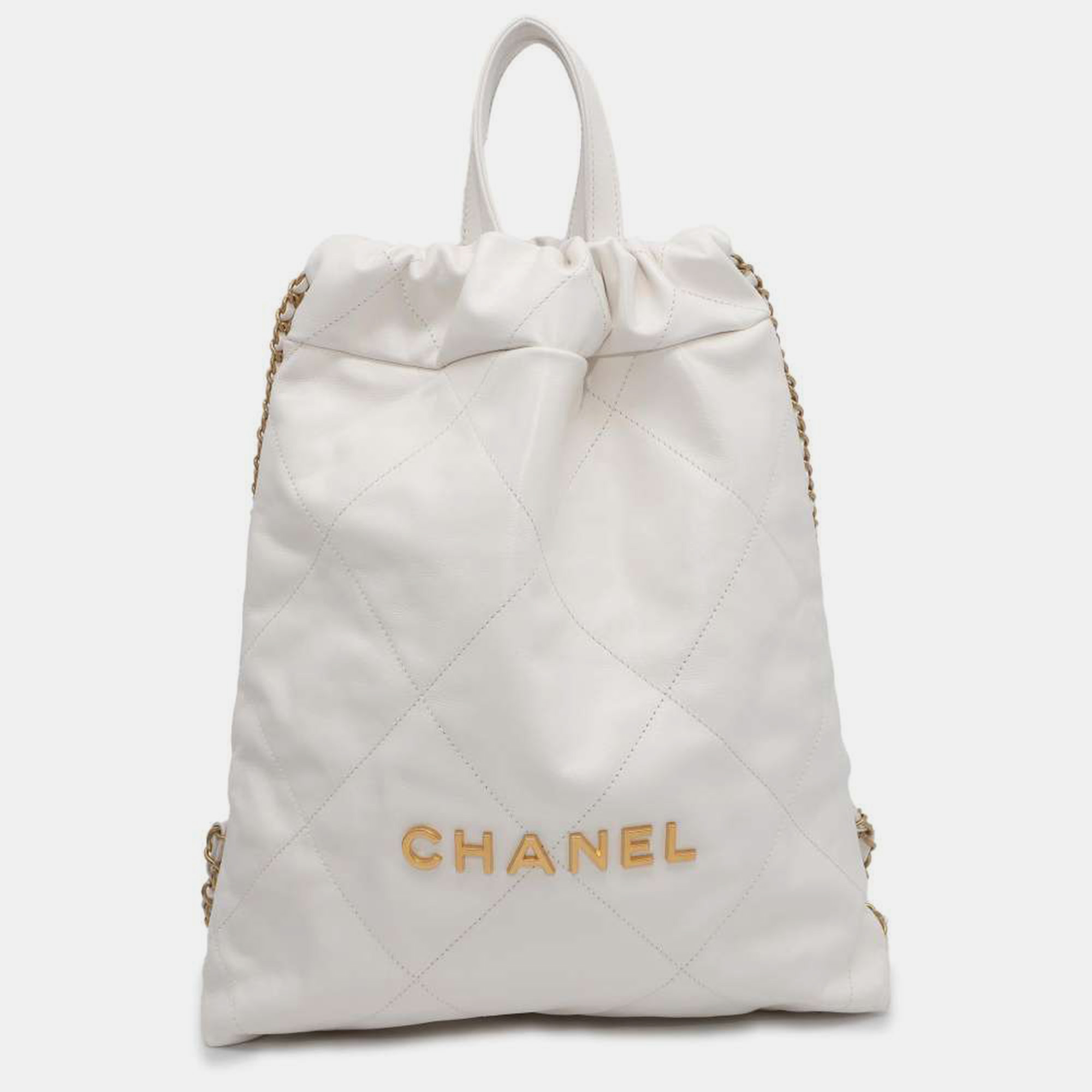 

Chanel White Leather Large 22 Backpack