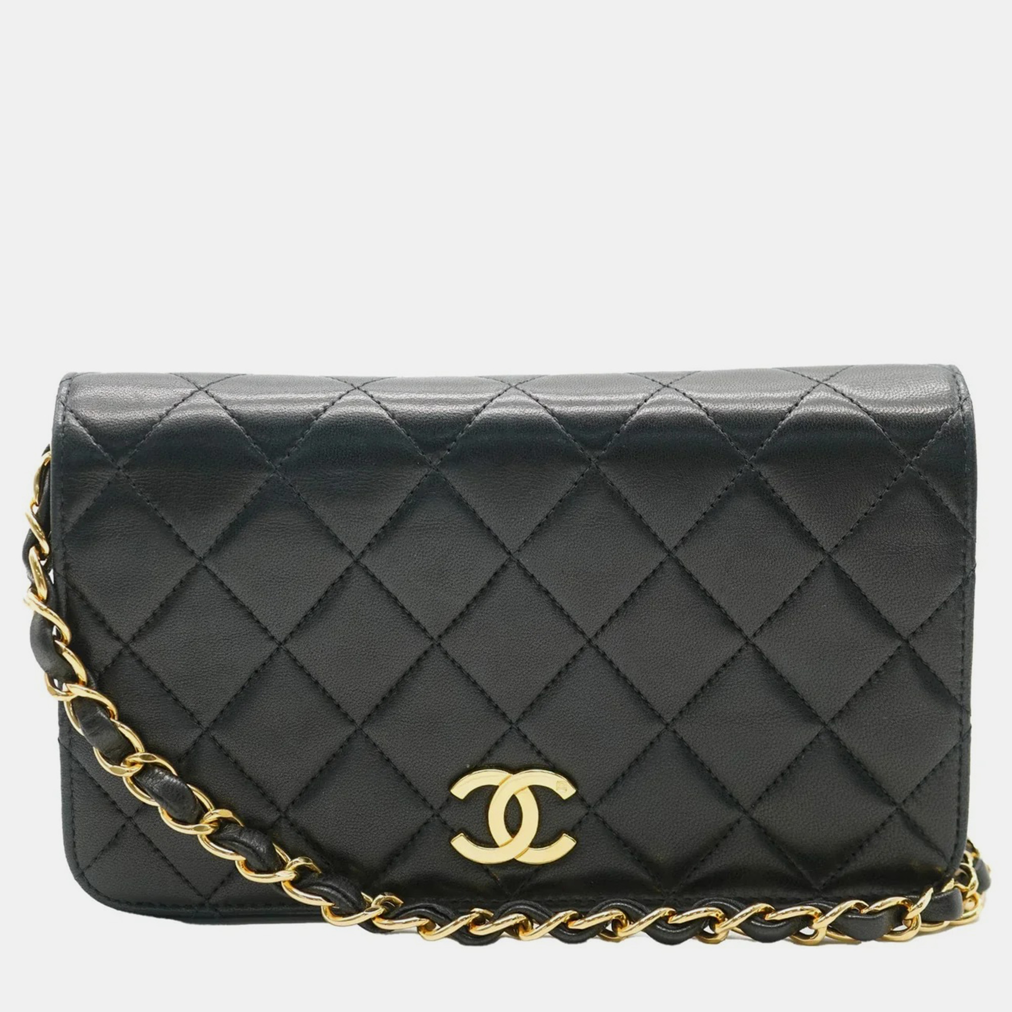 

Chanel Black Quilted Lambskin Small Classic Full Single Flap Bag