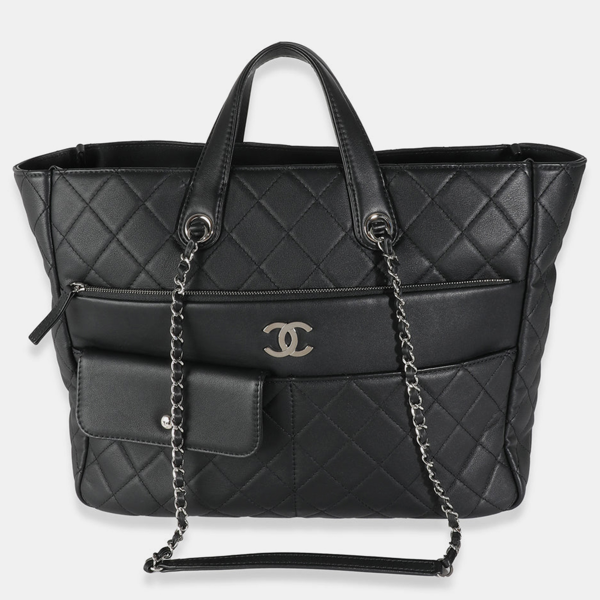 

Chanel Black Leather Ultra Pocket Tote Bag