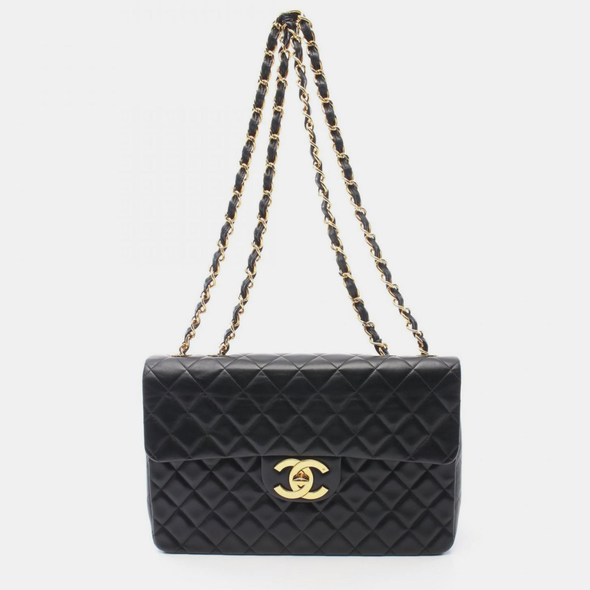 

Chanel Black Leather Quilted Maxi Flap Bag Shoulder Bags