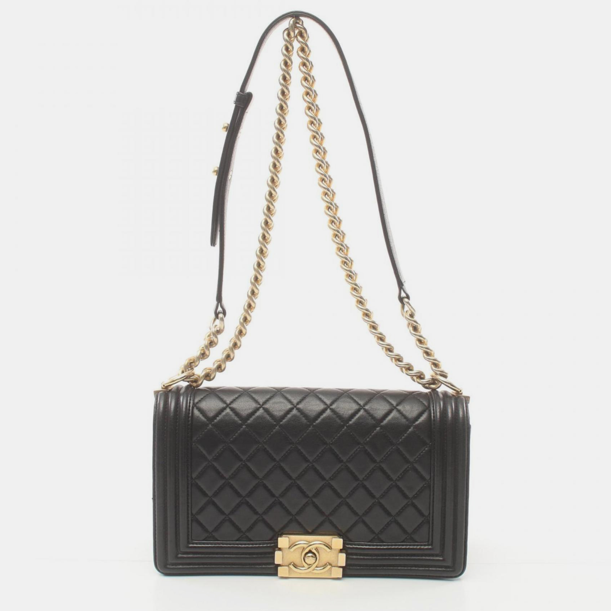 

Chanel Black Lambskin Leather  Boy Shoulder Bag