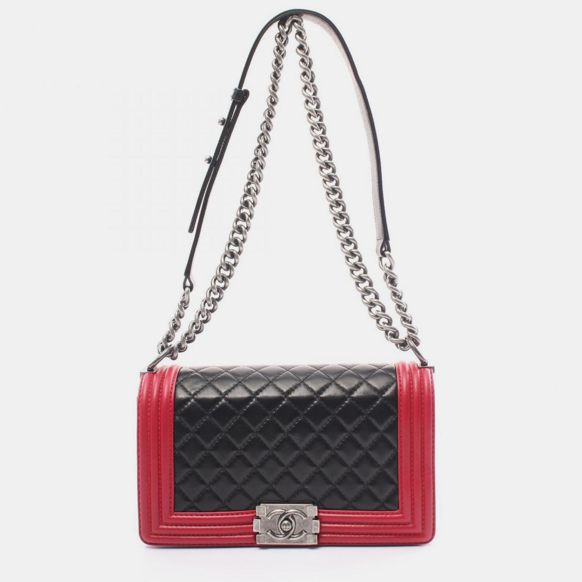 

Chanel Black/Red Lambskin Leather  Boy Shoulder Bag