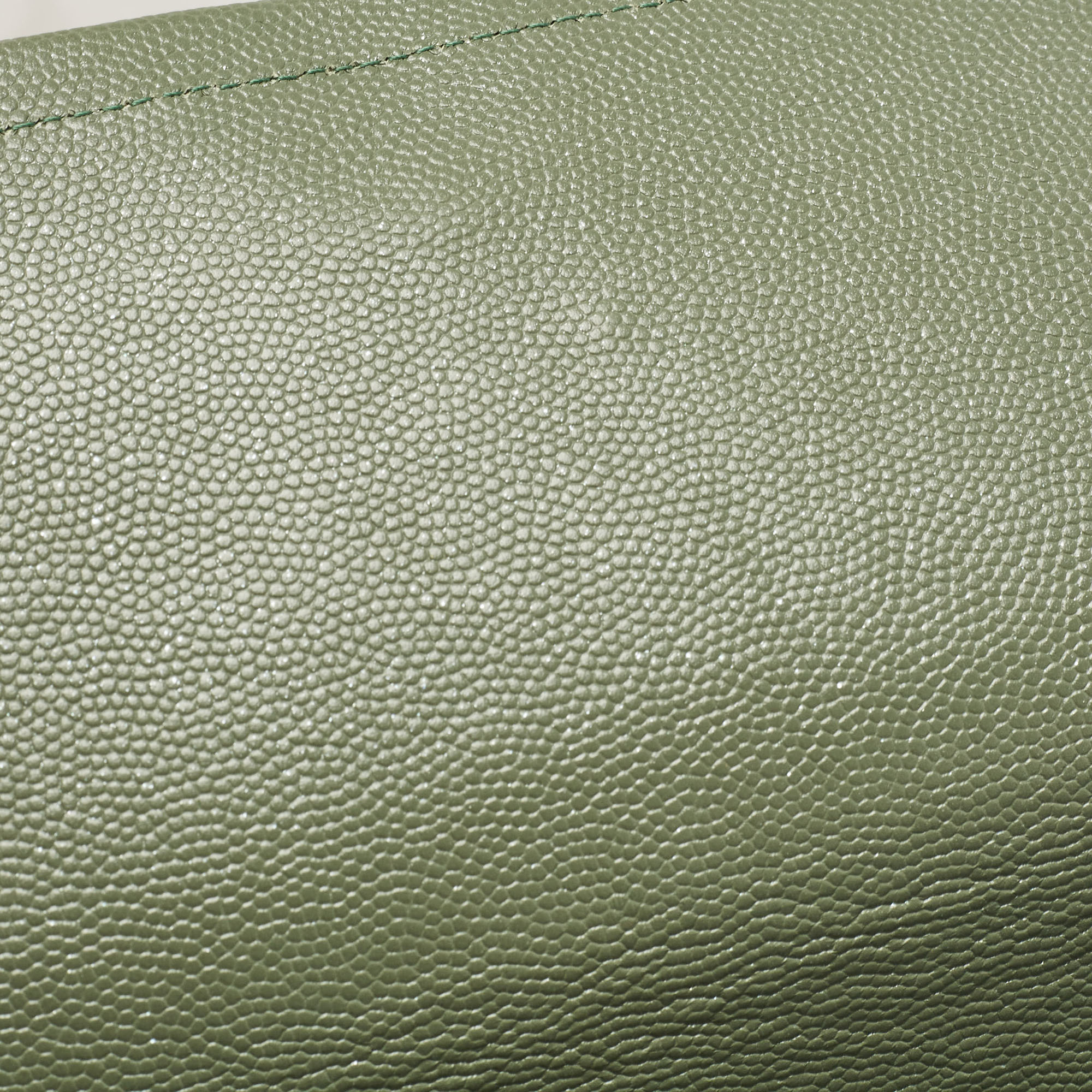 Chanel Green Quilted Caviar Leather Jumbo Classic Double Flap Bag 