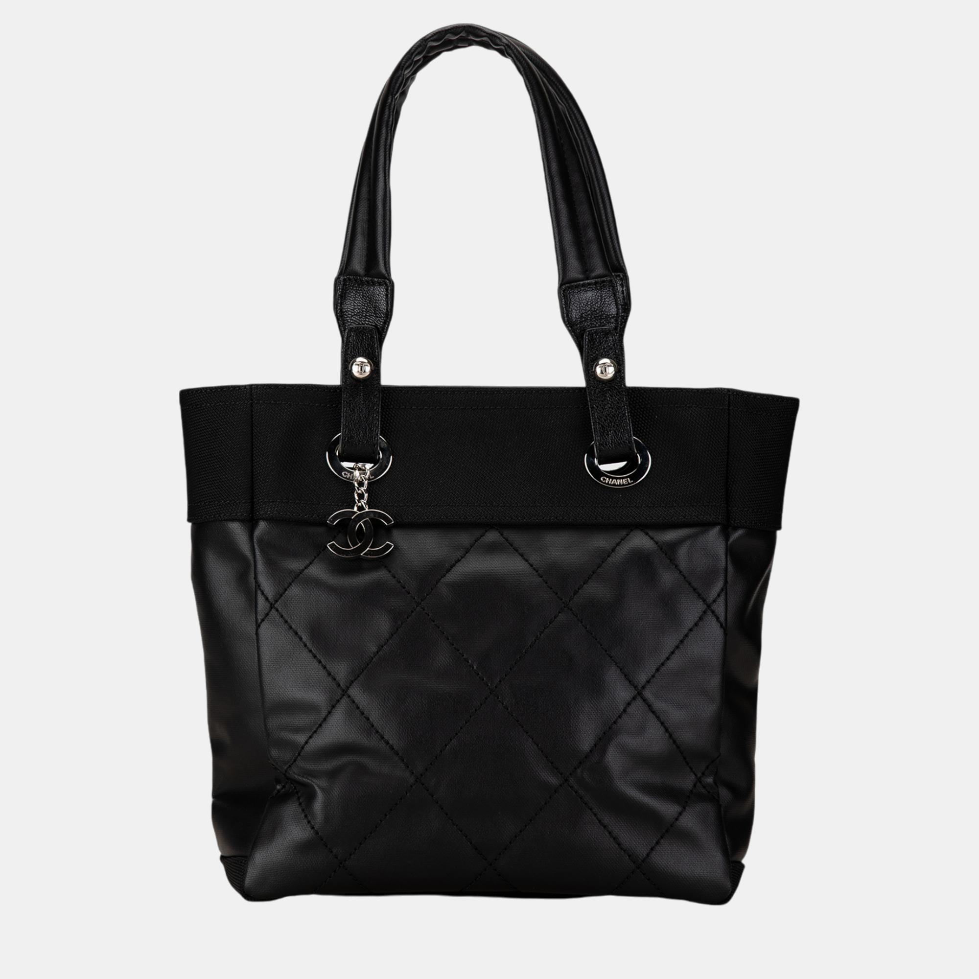 

Chanel Black Canvas Small Paris-Biarritz Tote Bag