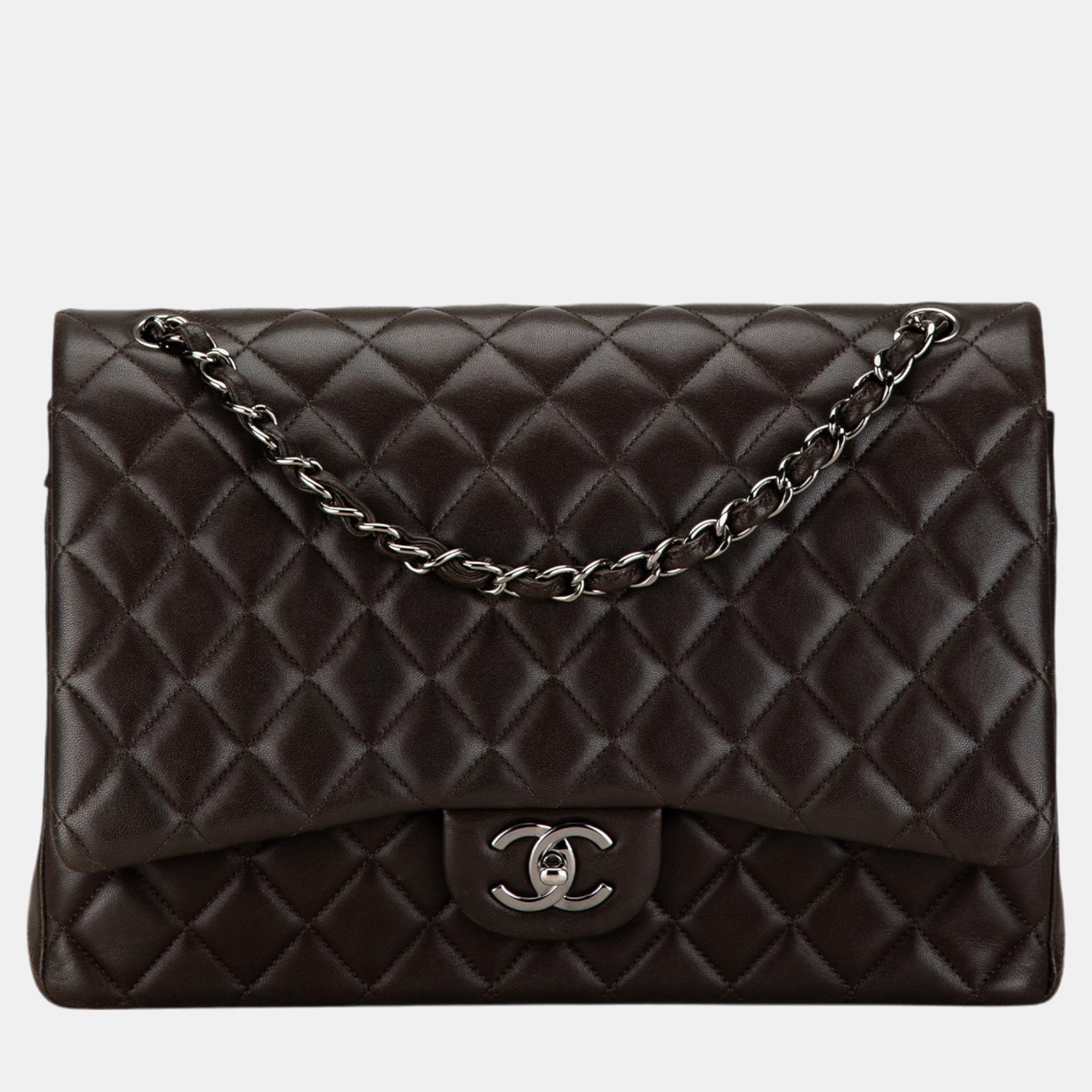 

Chanel Black Maxi Classic Lambskin Double Flap