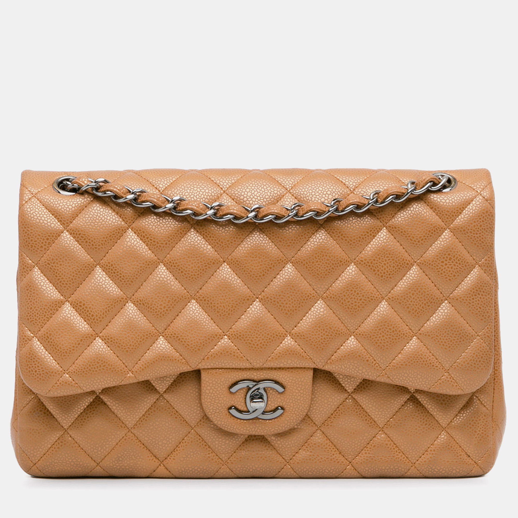 

Chanel Jumbo Classic Iridescent Caviar Double Flap, Brown