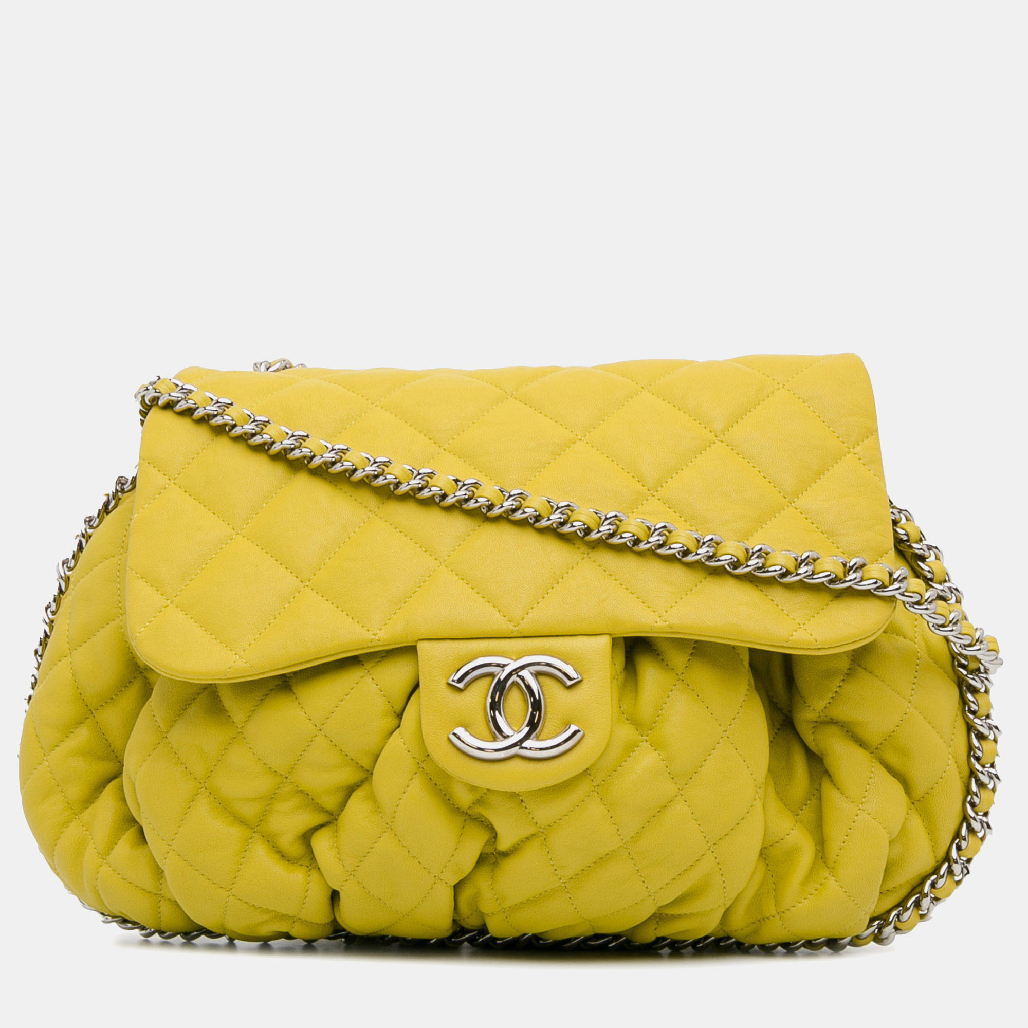 

Chanel Large Lambskin Chain Around Flap, Yellow