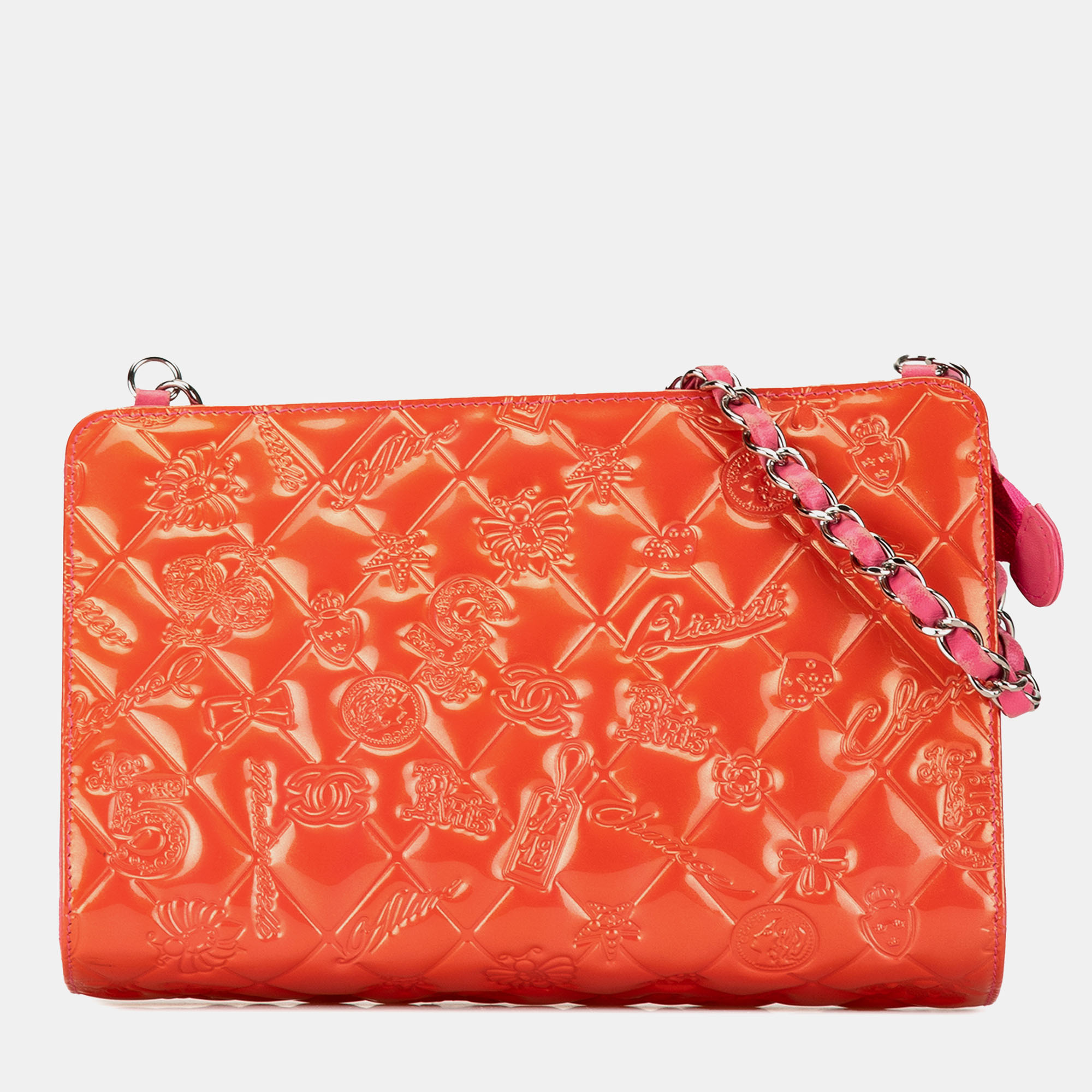 

Chanel Patent Calfskin Lucky Symbols Shoulder Bag, Orange