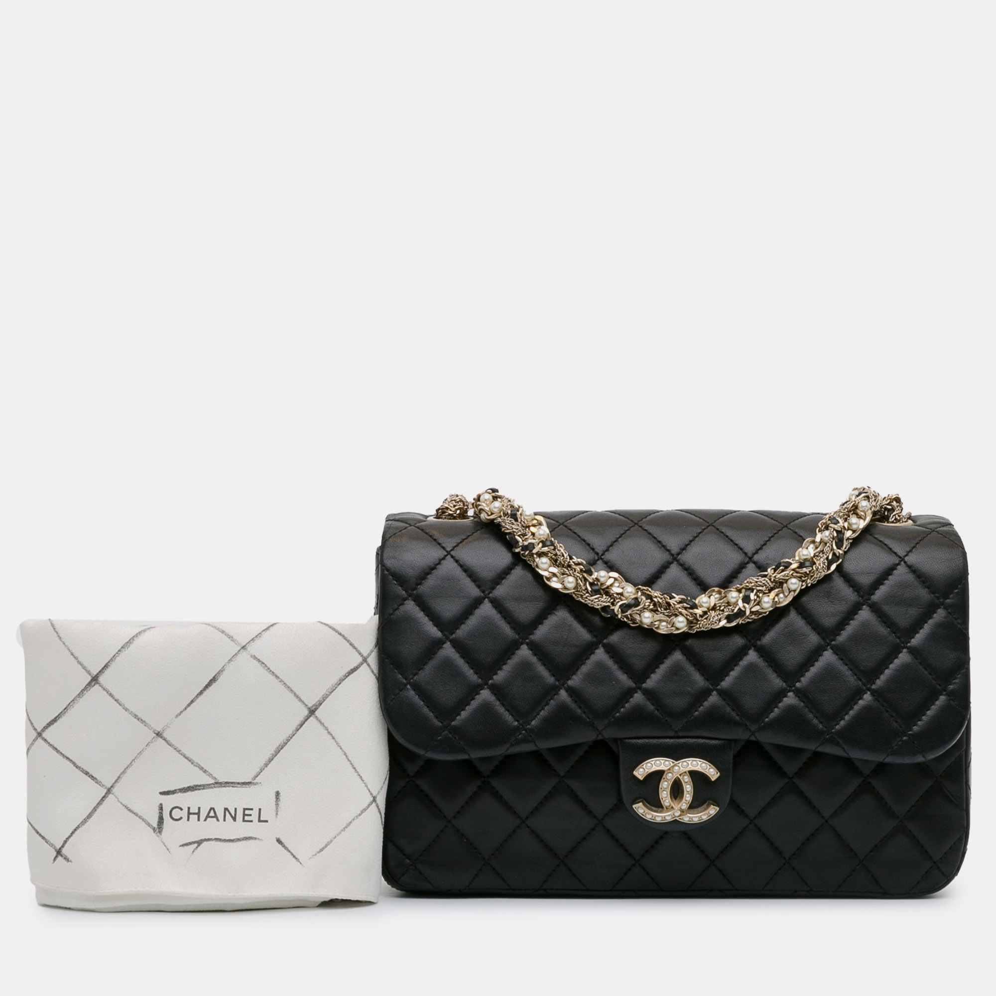 Chanel CC Quilted Lambskin Westminster Pearl Flap 