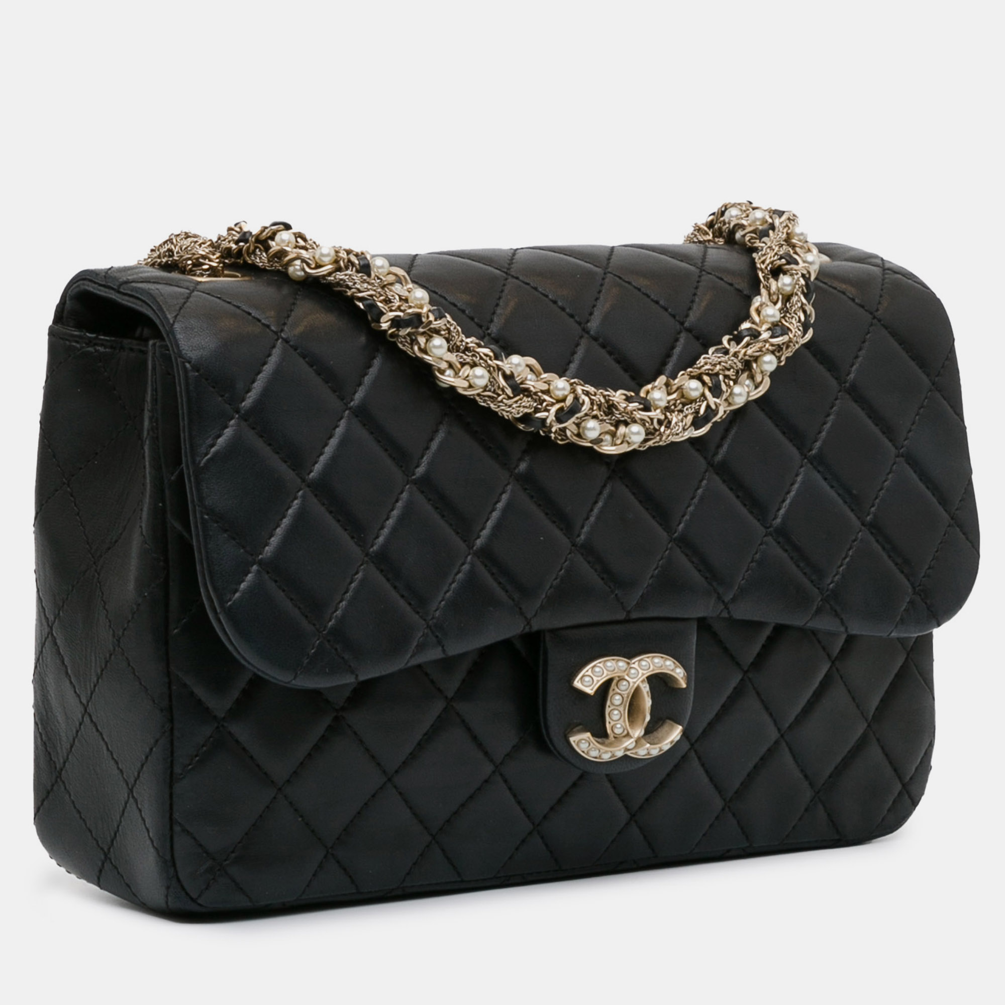 Chanel CC Quilted Lambskin Westminster Pearl Flap 