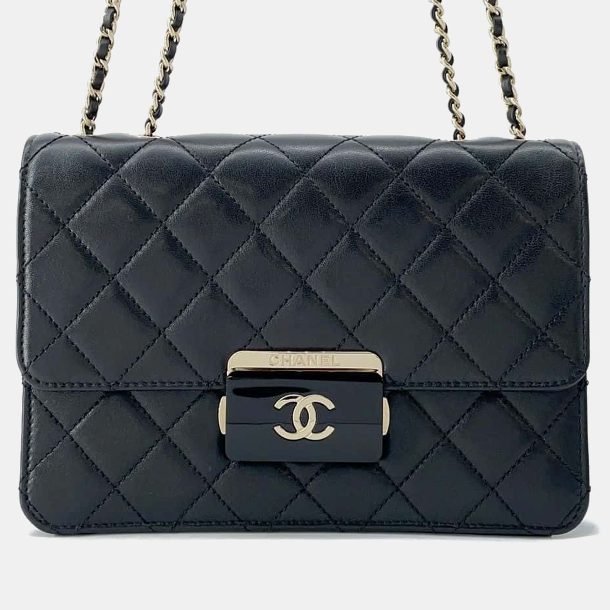 

Chanel Black Quilted Leather Beauty Flap Lock Shoulder Bag